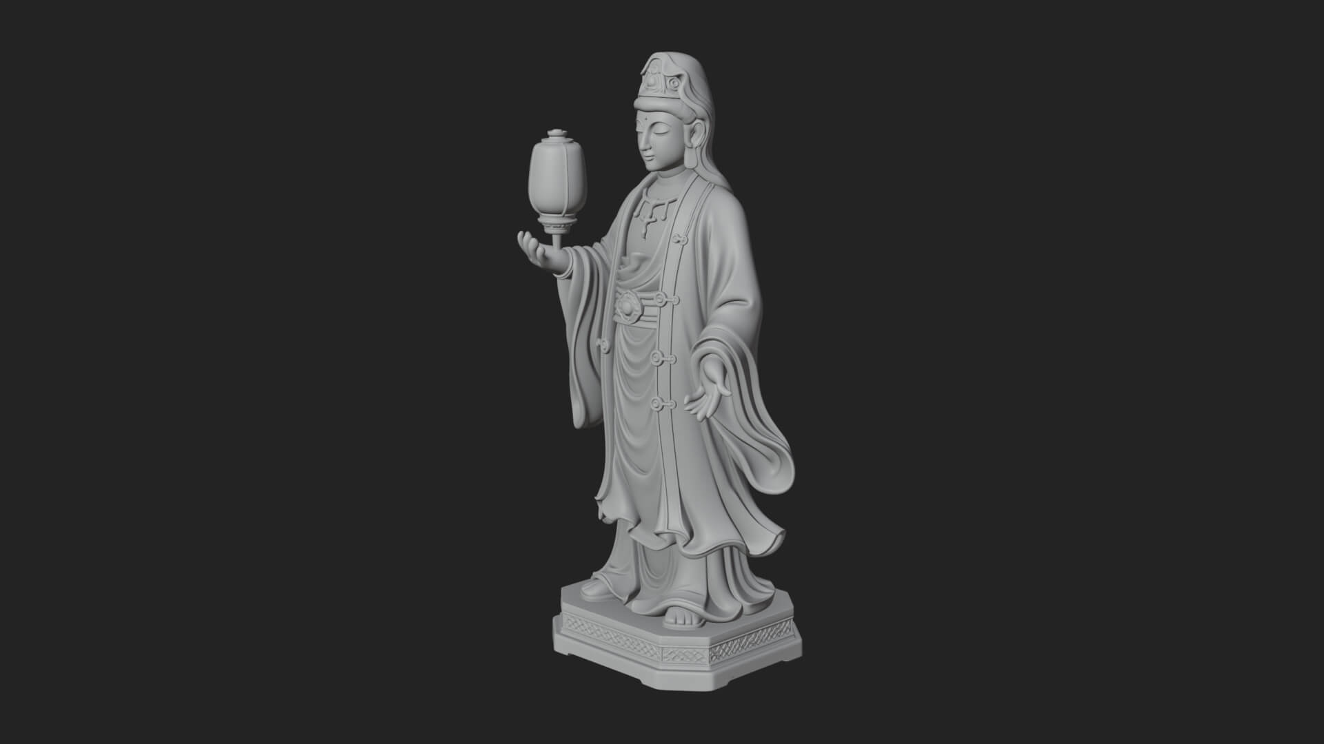 Lantern Holding Lady Statue Design 4 3D Print Model 3D Model