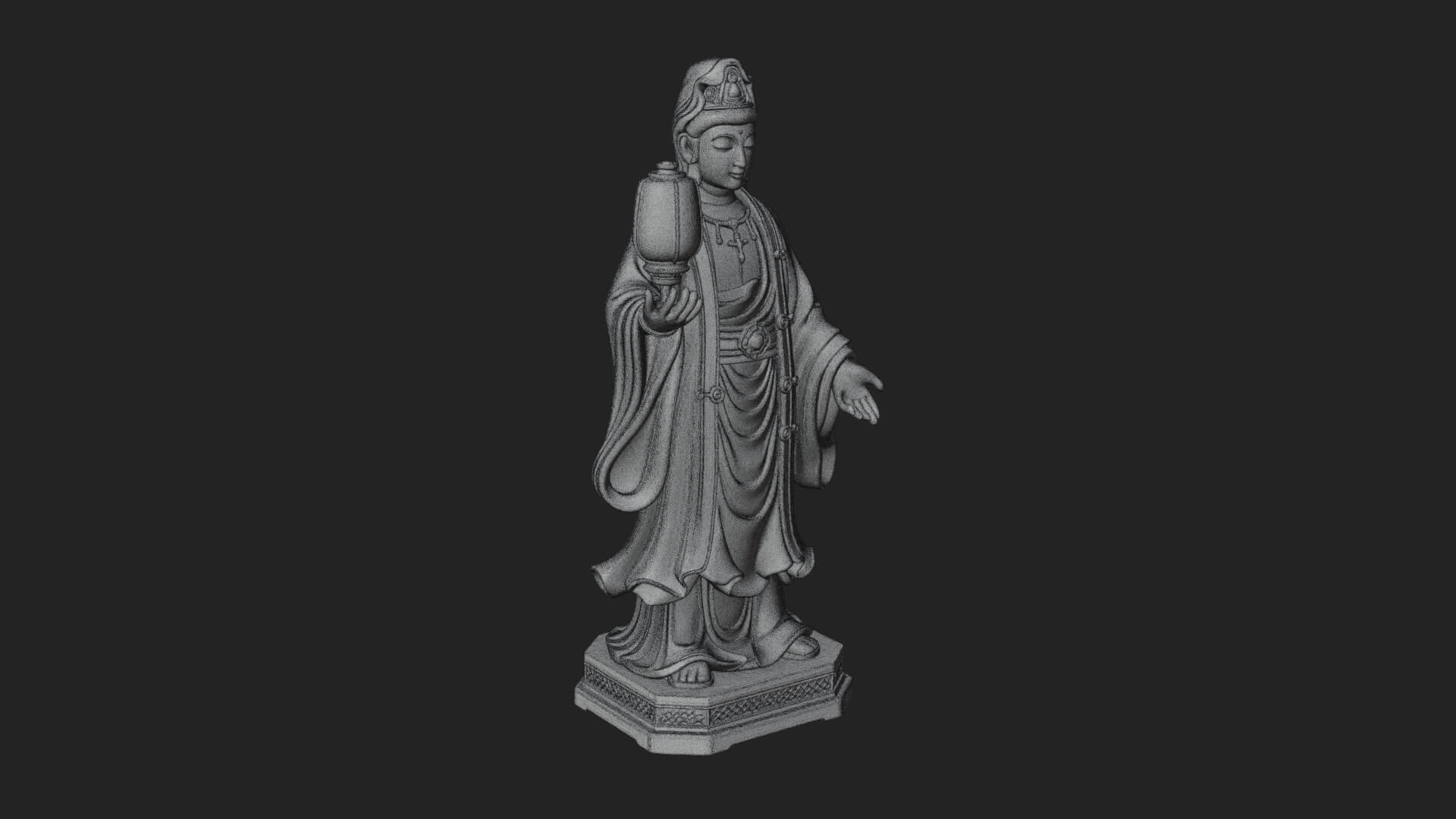Lantern Holding Lady Statue Design 4 3D Print Model 3D Model
