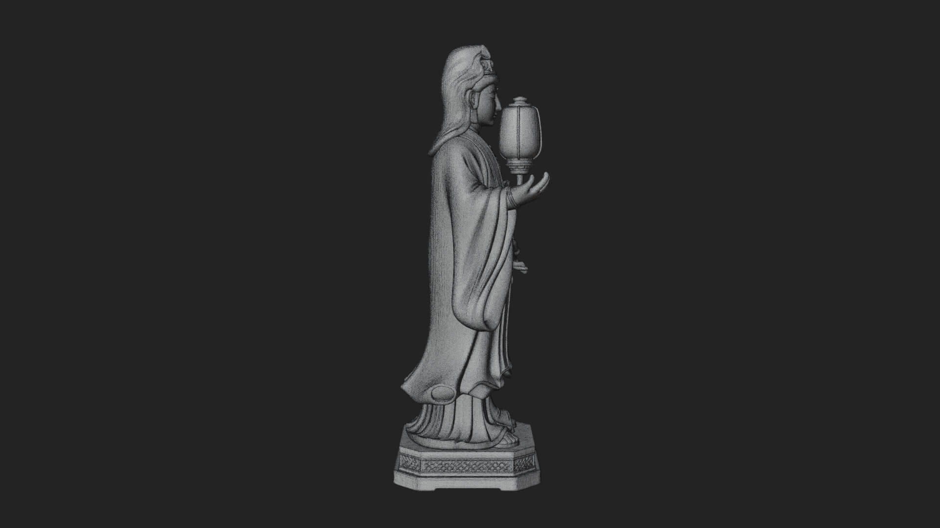 Lantern Holding Lady Statue Design 4 3D Print Model 3D Model