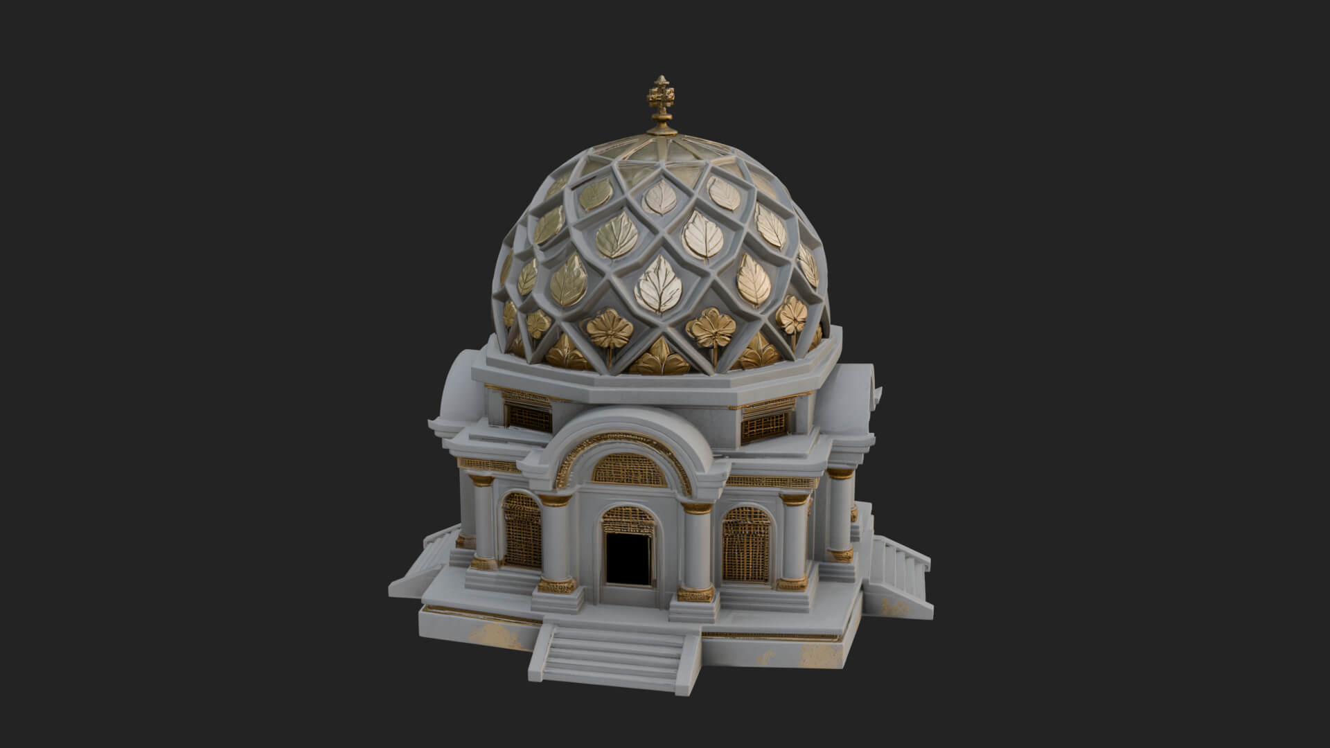 Lattice Dome Shrine Temple Design 1 3D Print Model 3D Model