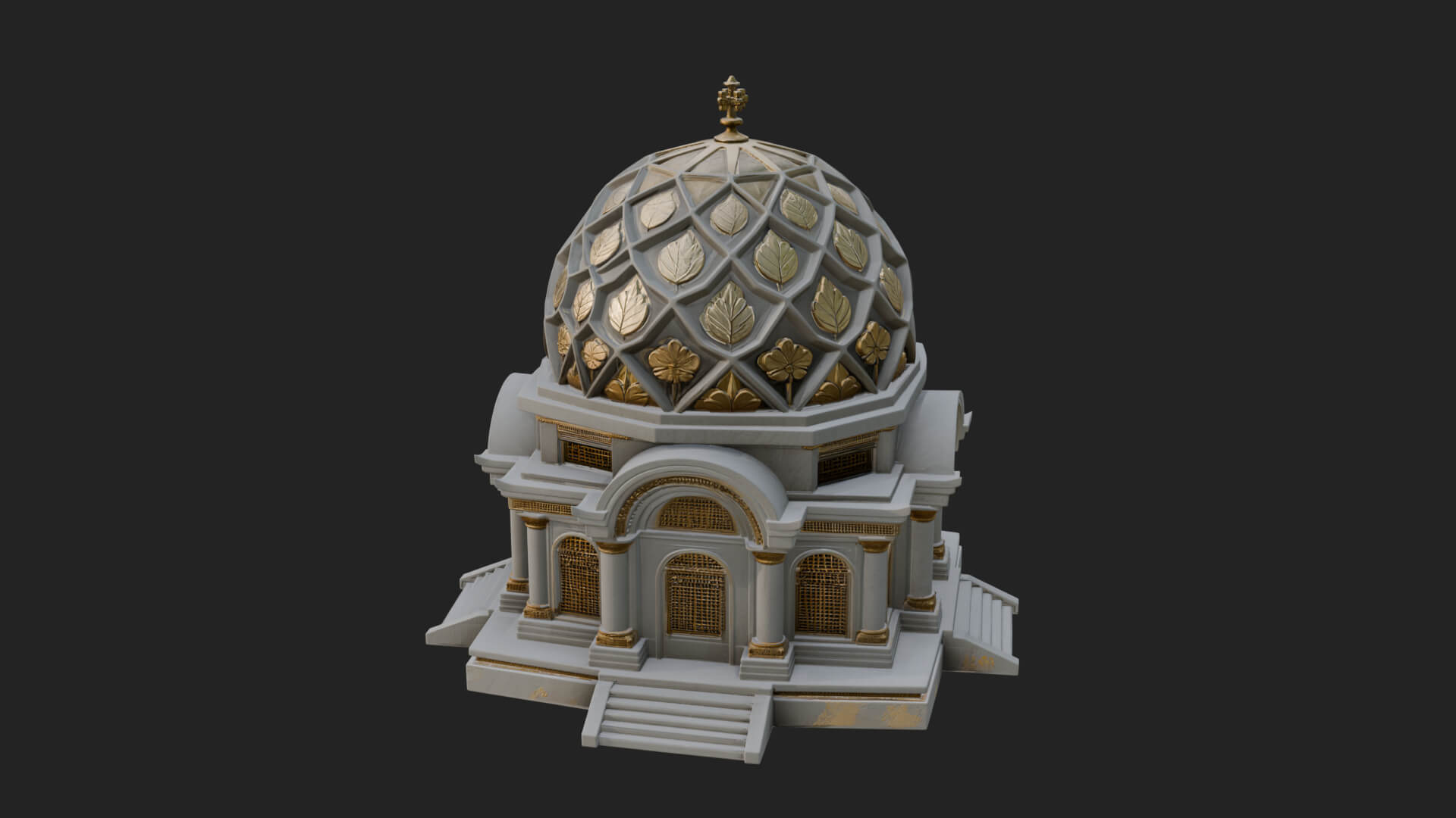 Lattice Dome Shrine Temple Design 1 3D Print Model 3D Model