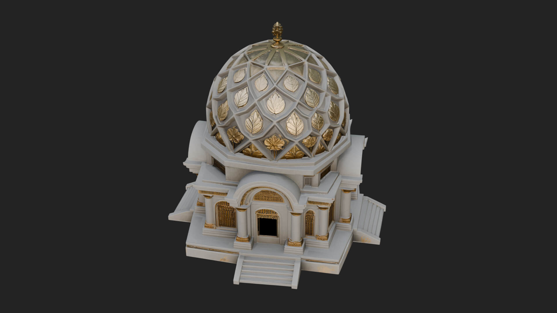 Lattice Dome Shrine Temple Design 1 3D Print Model 3D Model