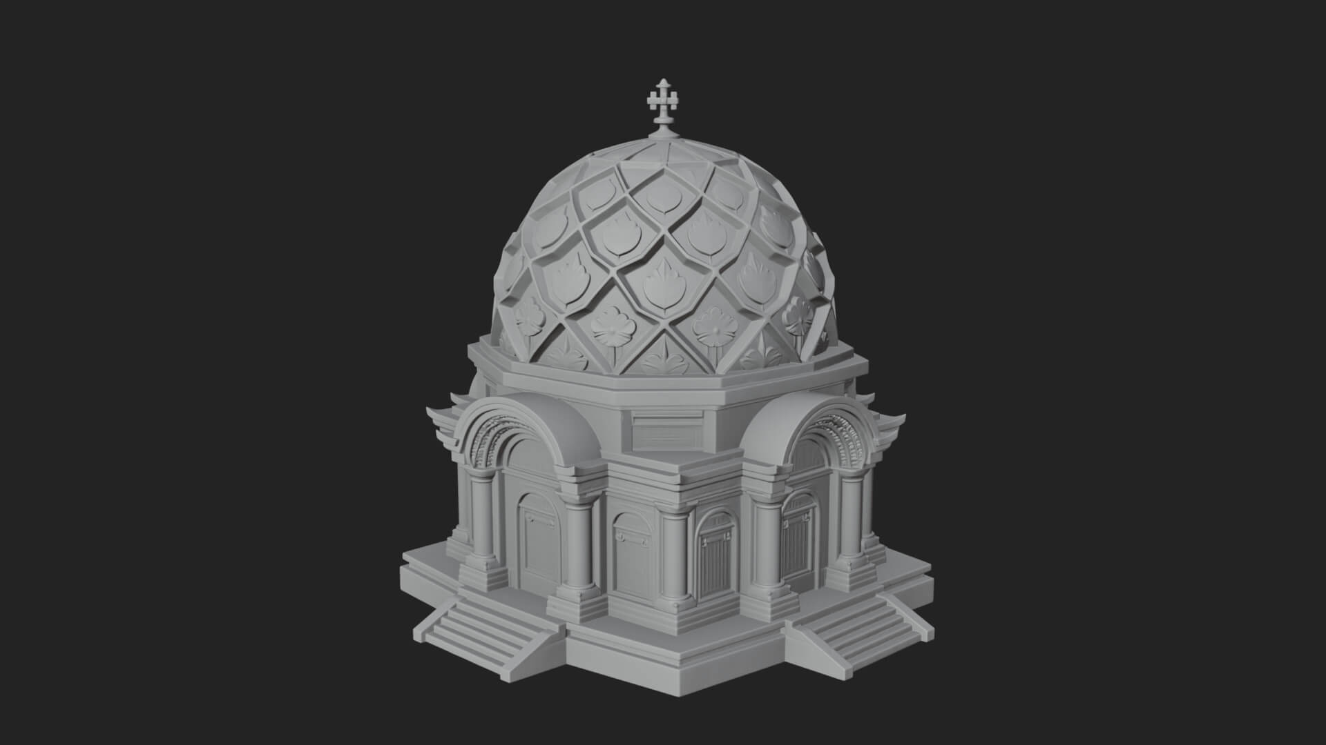 Lattice Dome Shrine Temple Design 1 3D Print Model 3D Model