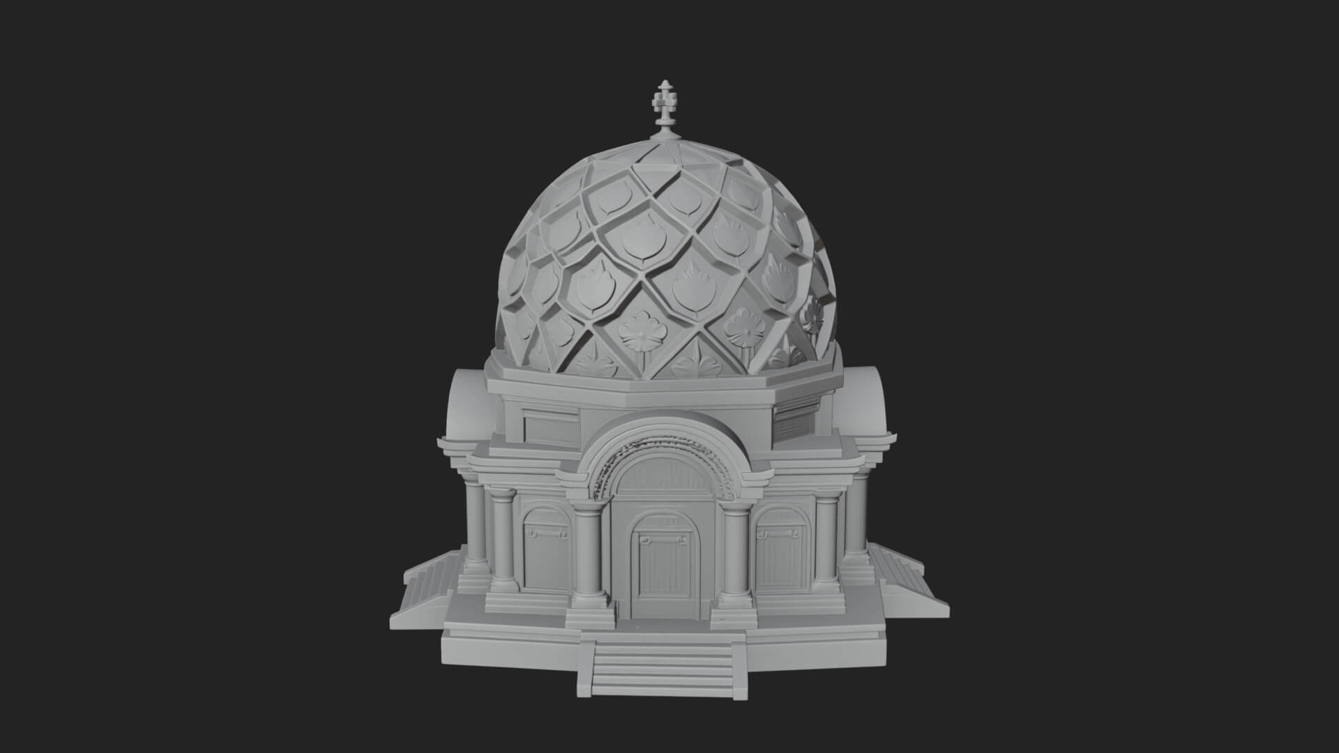 Lattice Dome Shrine Temple Design 1 3D Print Model 3D Model