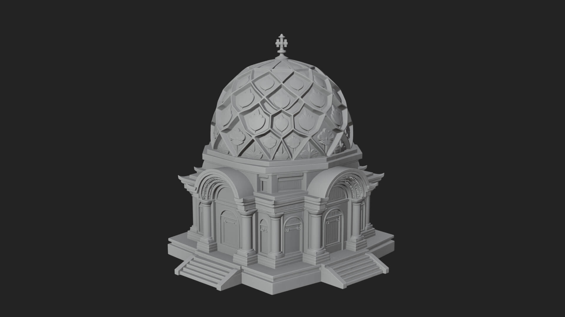 Lattice Dome Shrine Temple Design 1 3D Print Model 3D Model