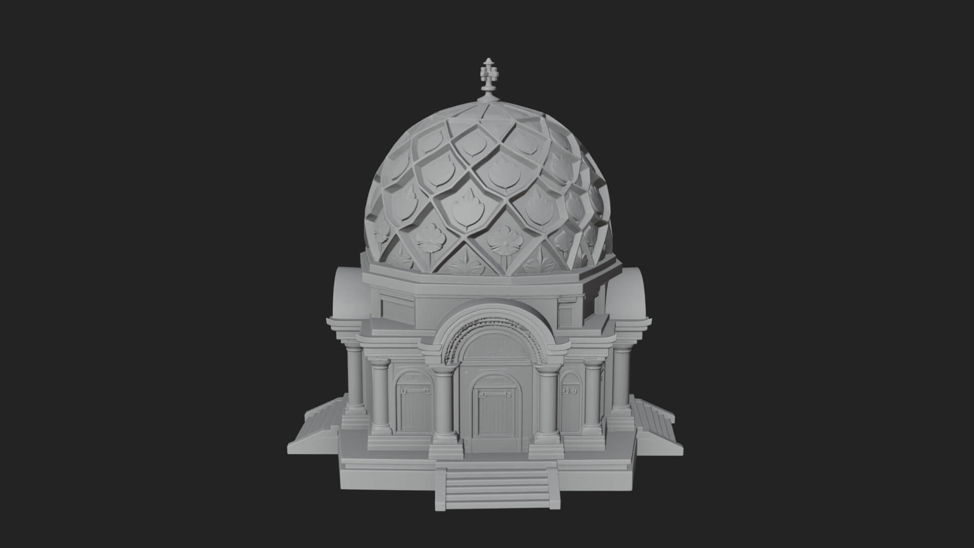Lattice Dome Shrine Temple Design 1 3D Print Model 3D Model