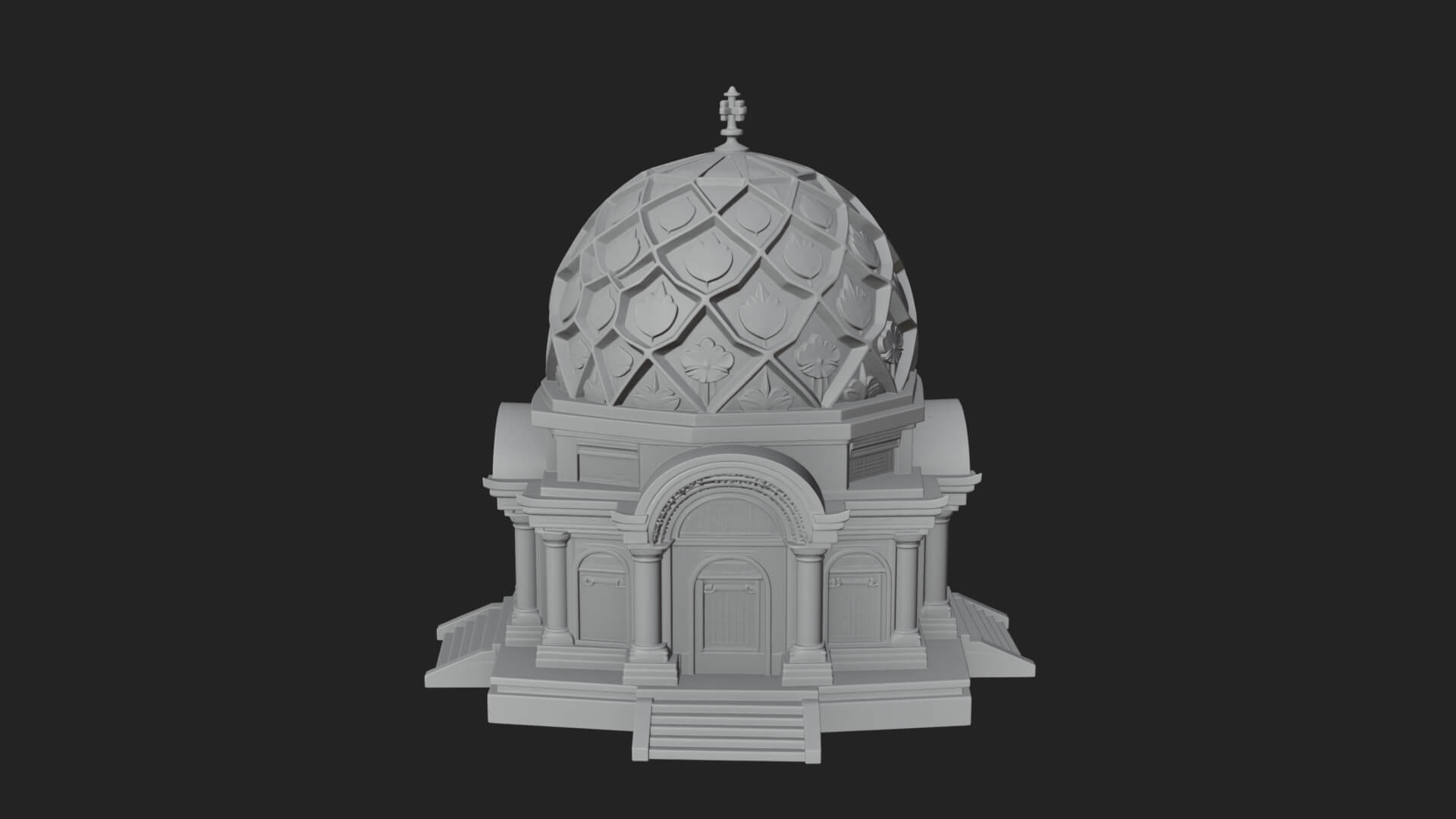 Lattice Dome Shrine Temple Design 1 3D Print Model 3D Model