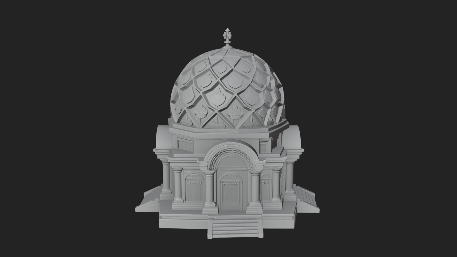 Lattice Dome Shrine Temple Design 1 3D Print Model 3D Model