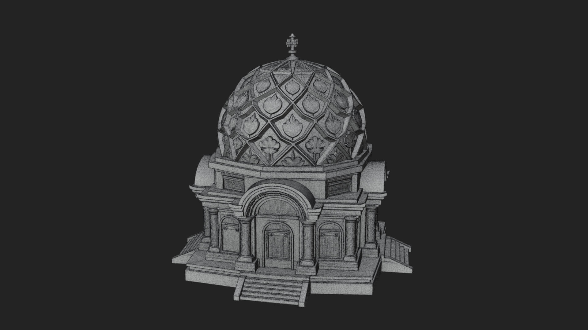Lattice Dome Shrine Temple Design 1 3D Print Model 3D Model