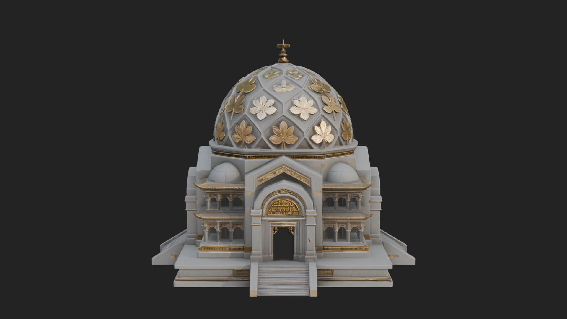 Lattice Dome Shrine Temple Design 2 3D Print Model 3D Model
