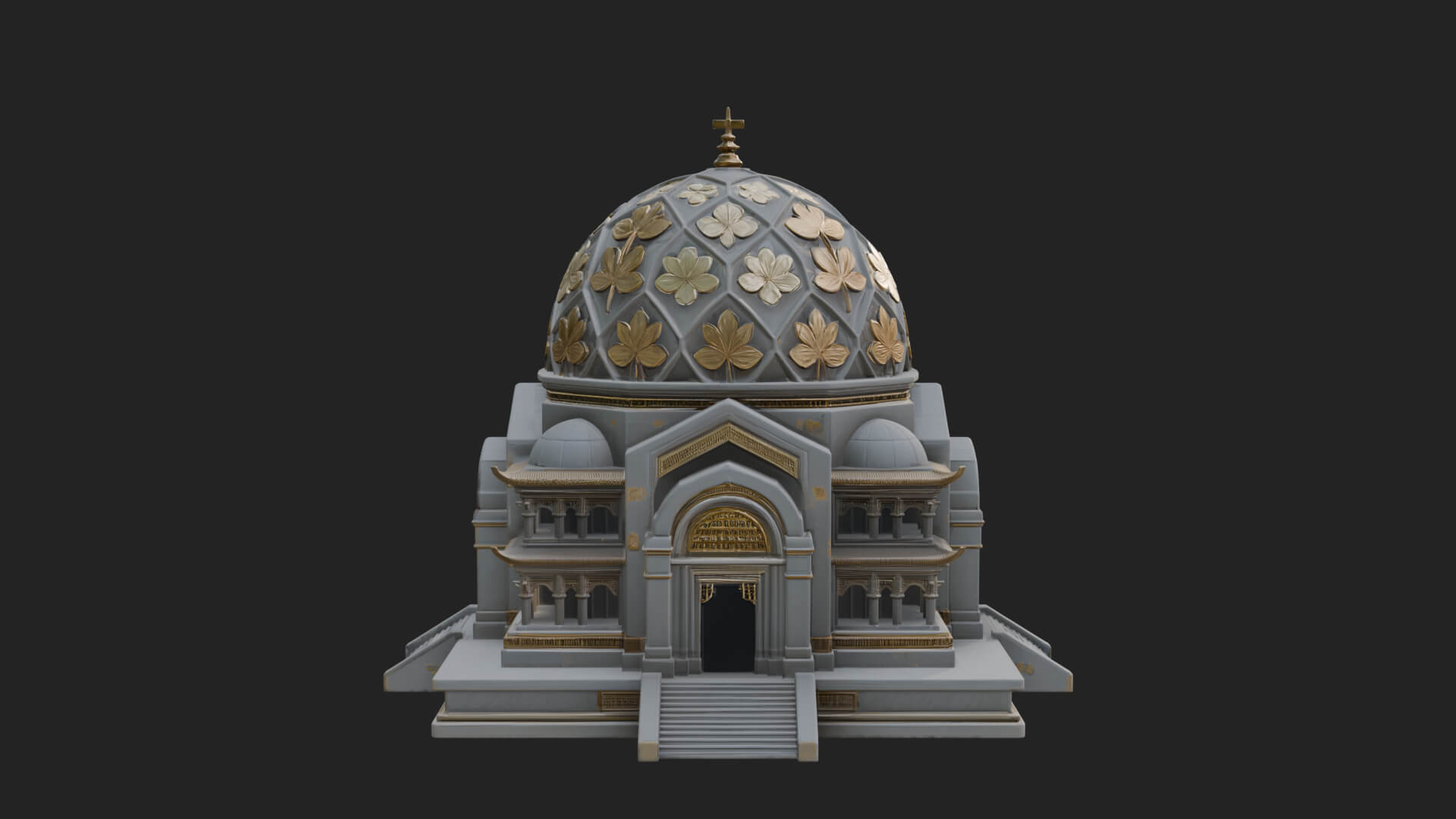Lattice Dome Shrine Temple Design 2 3D Print Model 3D Model