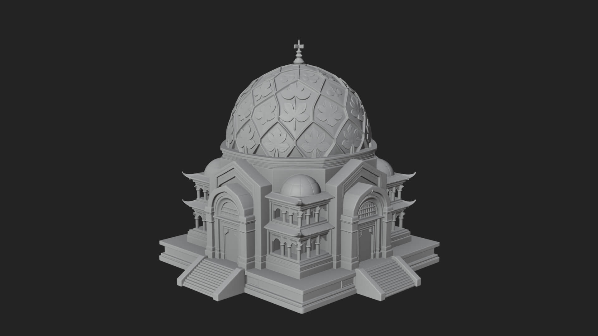 Lattice Dome Shrine Temple Design 2 3D Print Model 3D Model