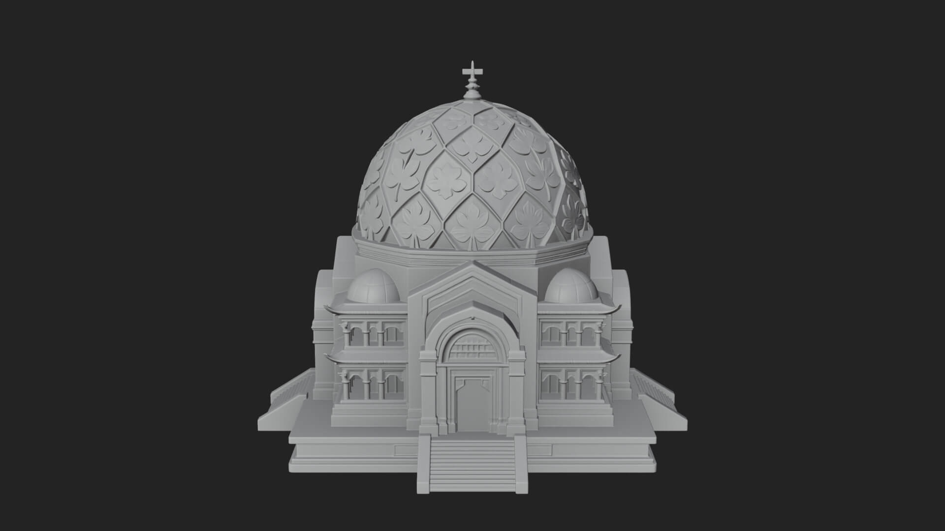 Lattice Dome Shrine Temple Design 2 3D Print Model 3D Model