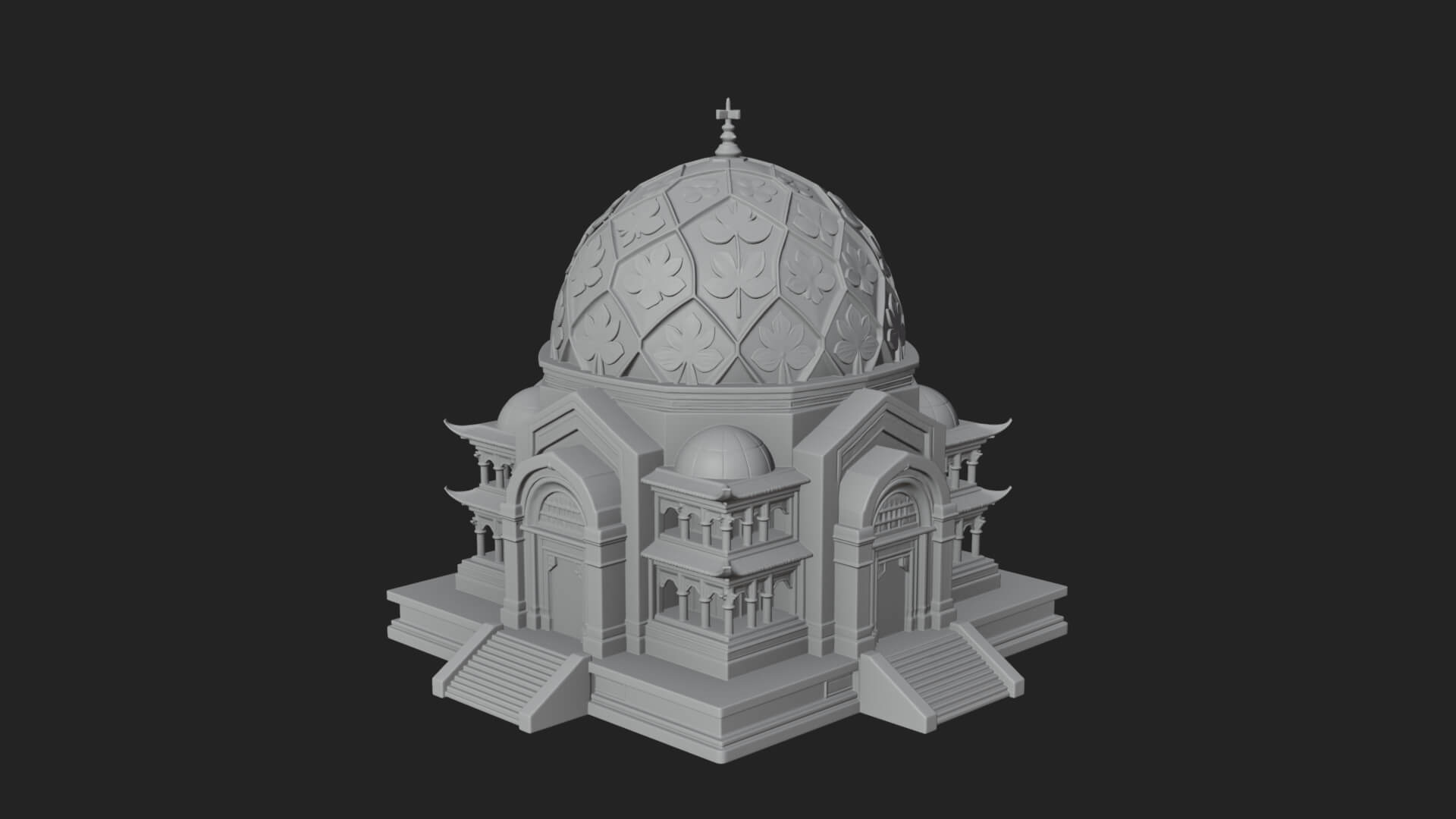 Lattice Dome Shrine Temple Design 2 3D Print Model 3D Model