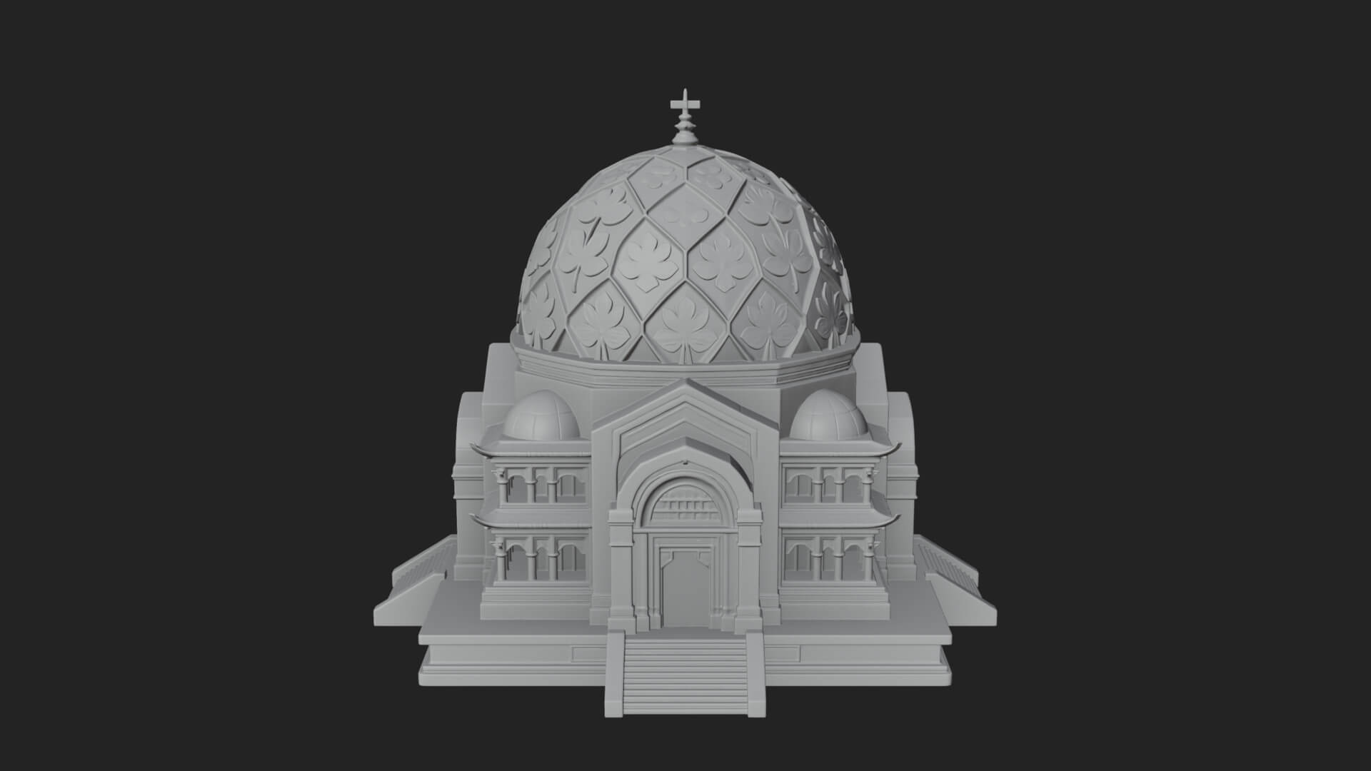 Lattice Dome Shrine Temple Design 2 3D Print Model 3D Model
