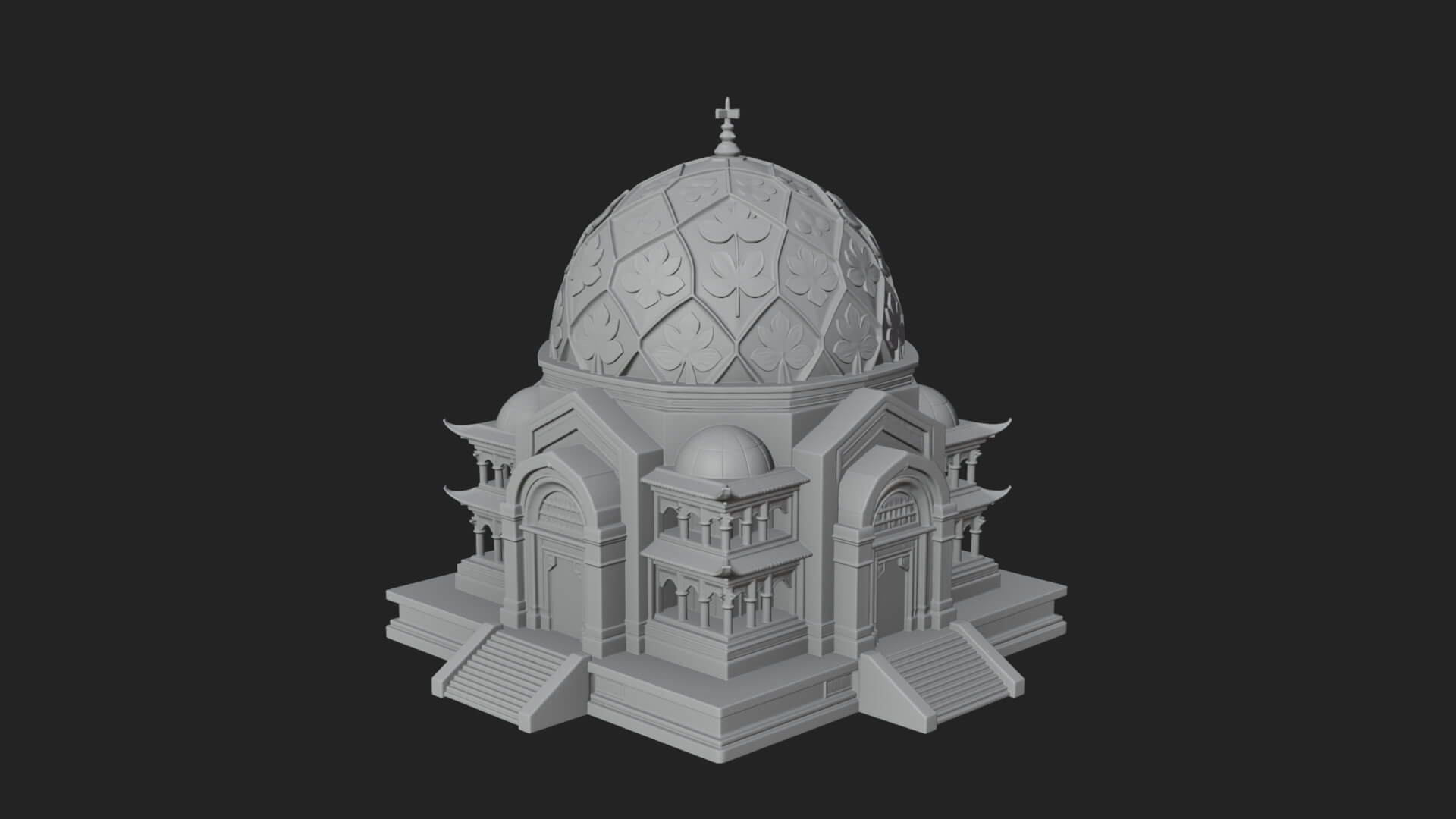 Lattice Dome Shrine Temple Design 2 3D Print Model 3D Model
