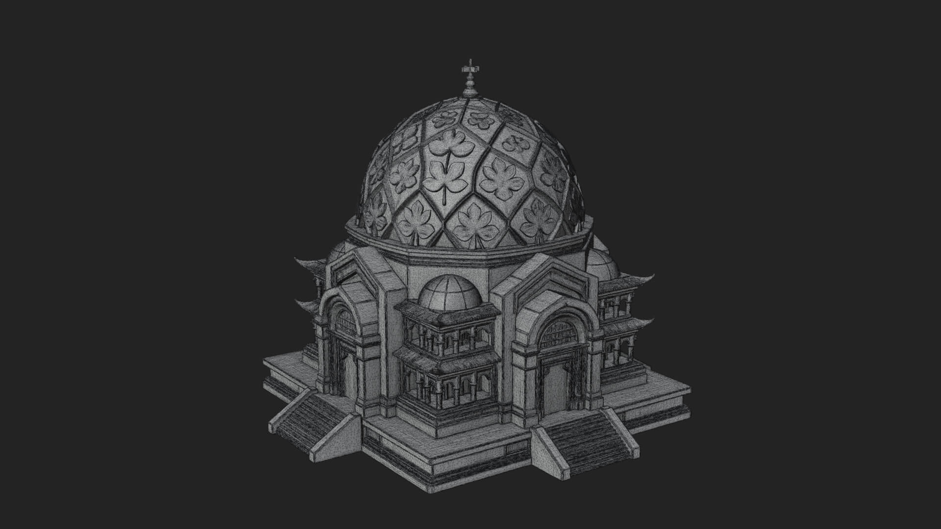 Lattice Dome Shrine Temple Design 2 3D Print Model 3D Model
