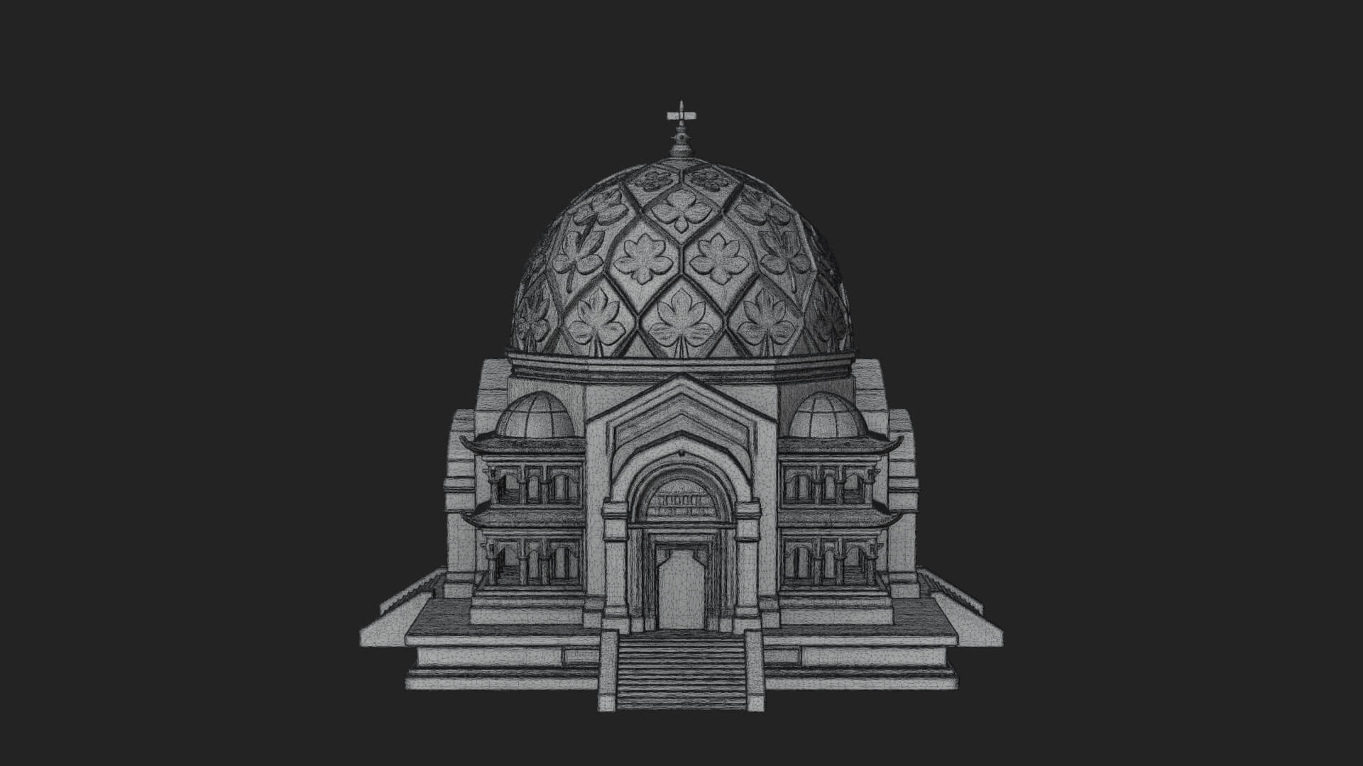 Lattice Dome Shrine Temple Design 2 3D Print Model 3D Model