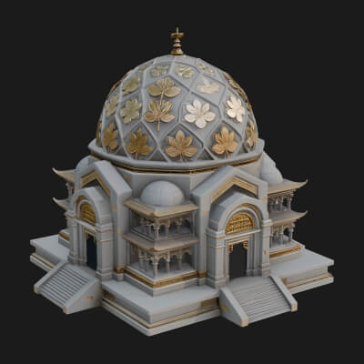 Lattice Dome Shrine Temple Design 2 3D Print Model