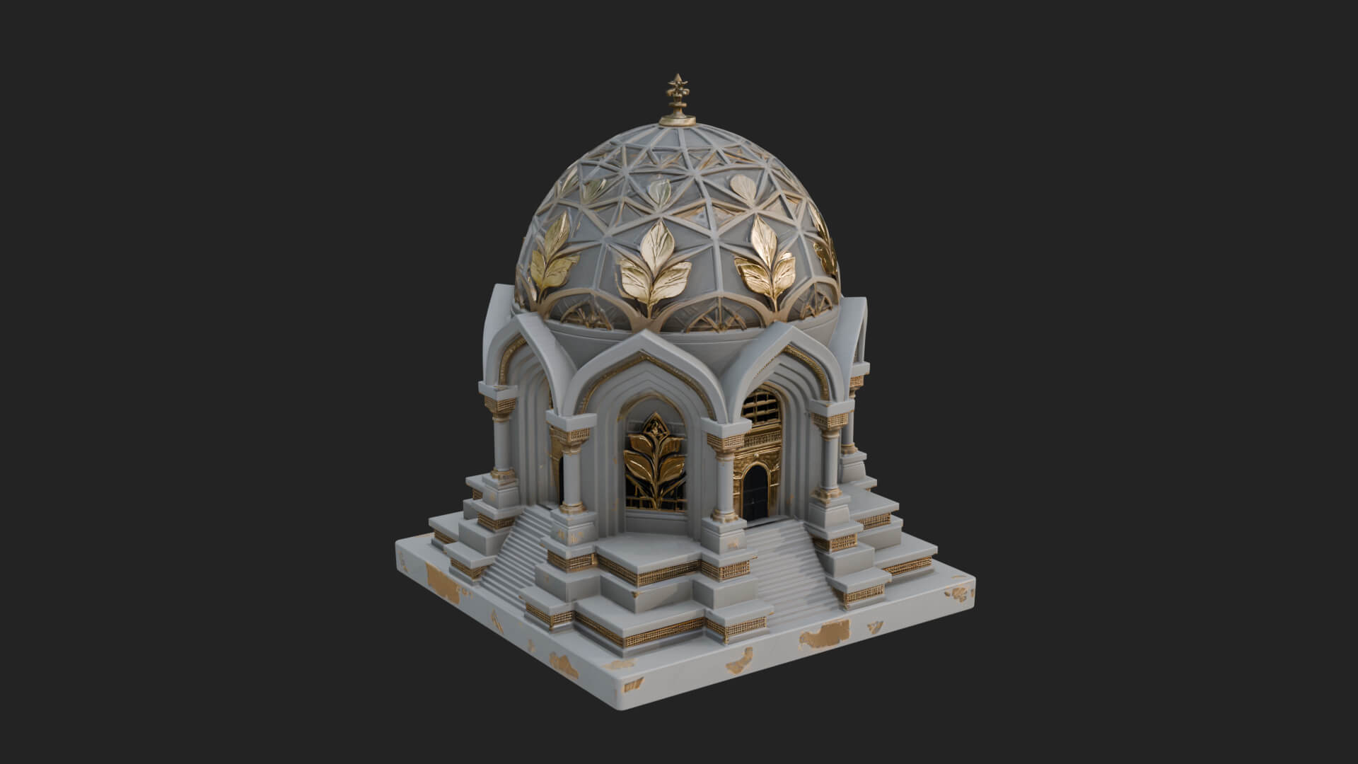 Lattice Dome Shrine Temple Design 3 3D Print Model 3D Model