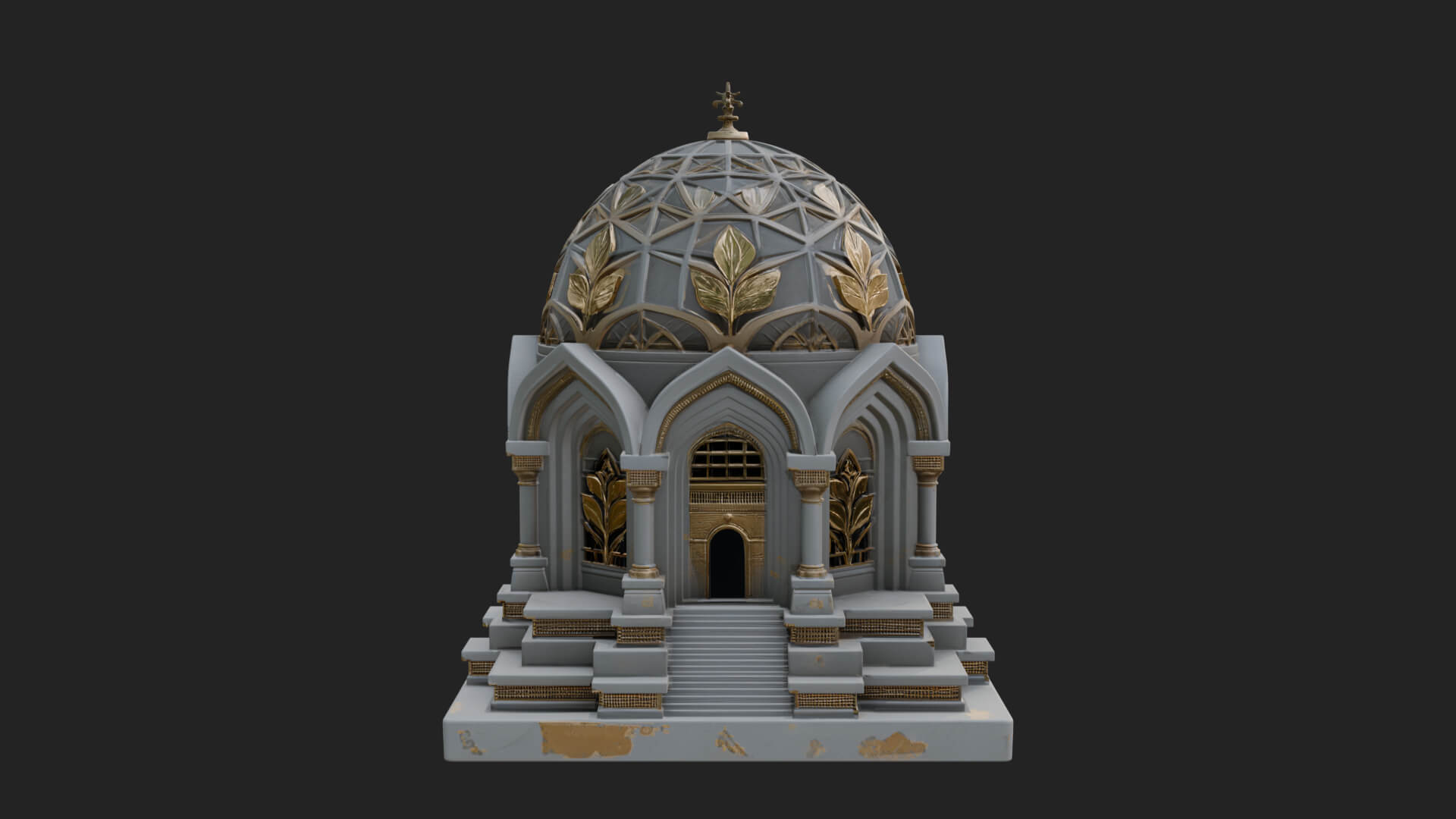 Lattice Dome Shrine Temple Design 3 3D Print Model 3D Model