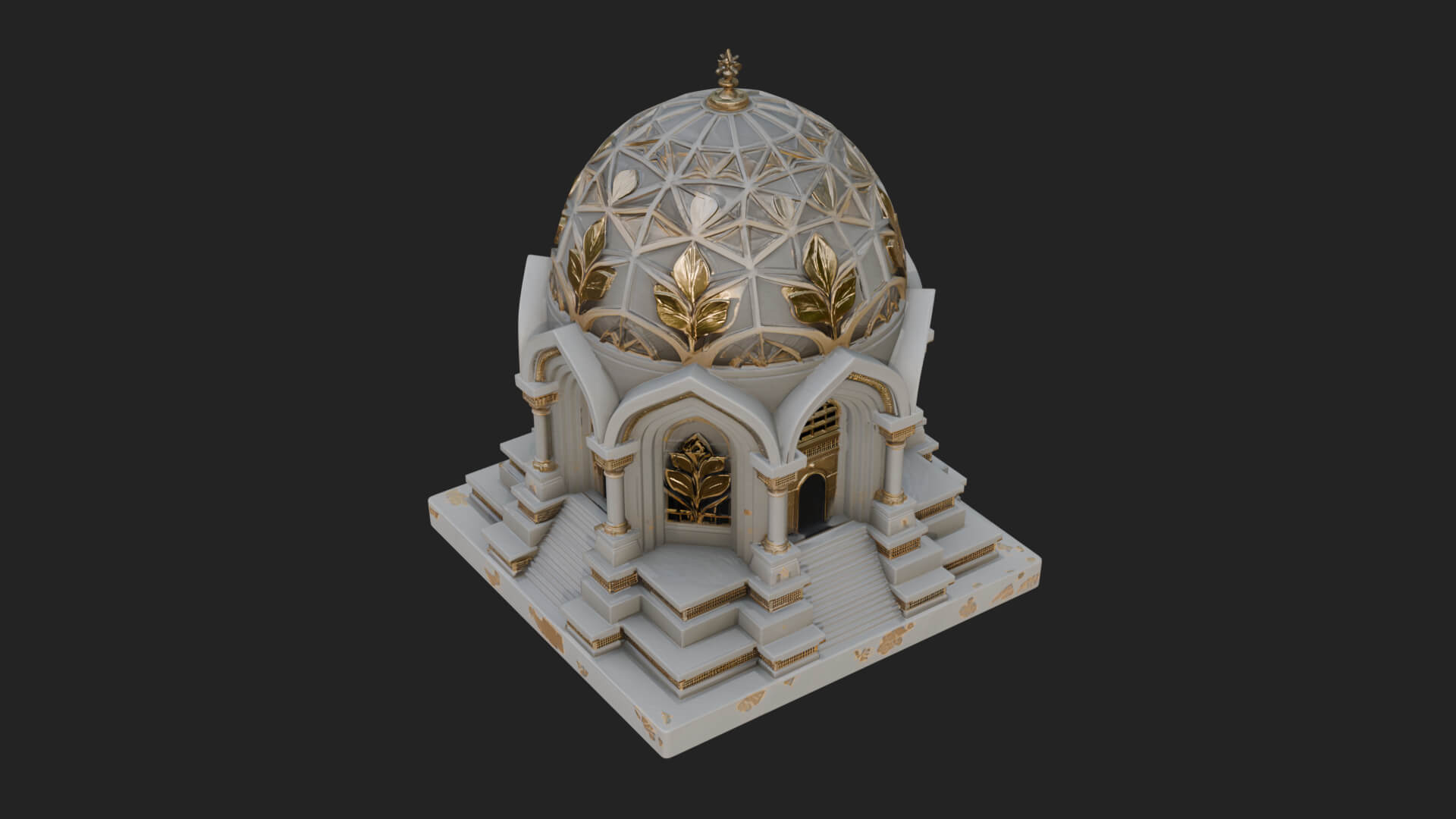 Lattice Dome Shrine Temple Design 3 3D Print Model 3D Model