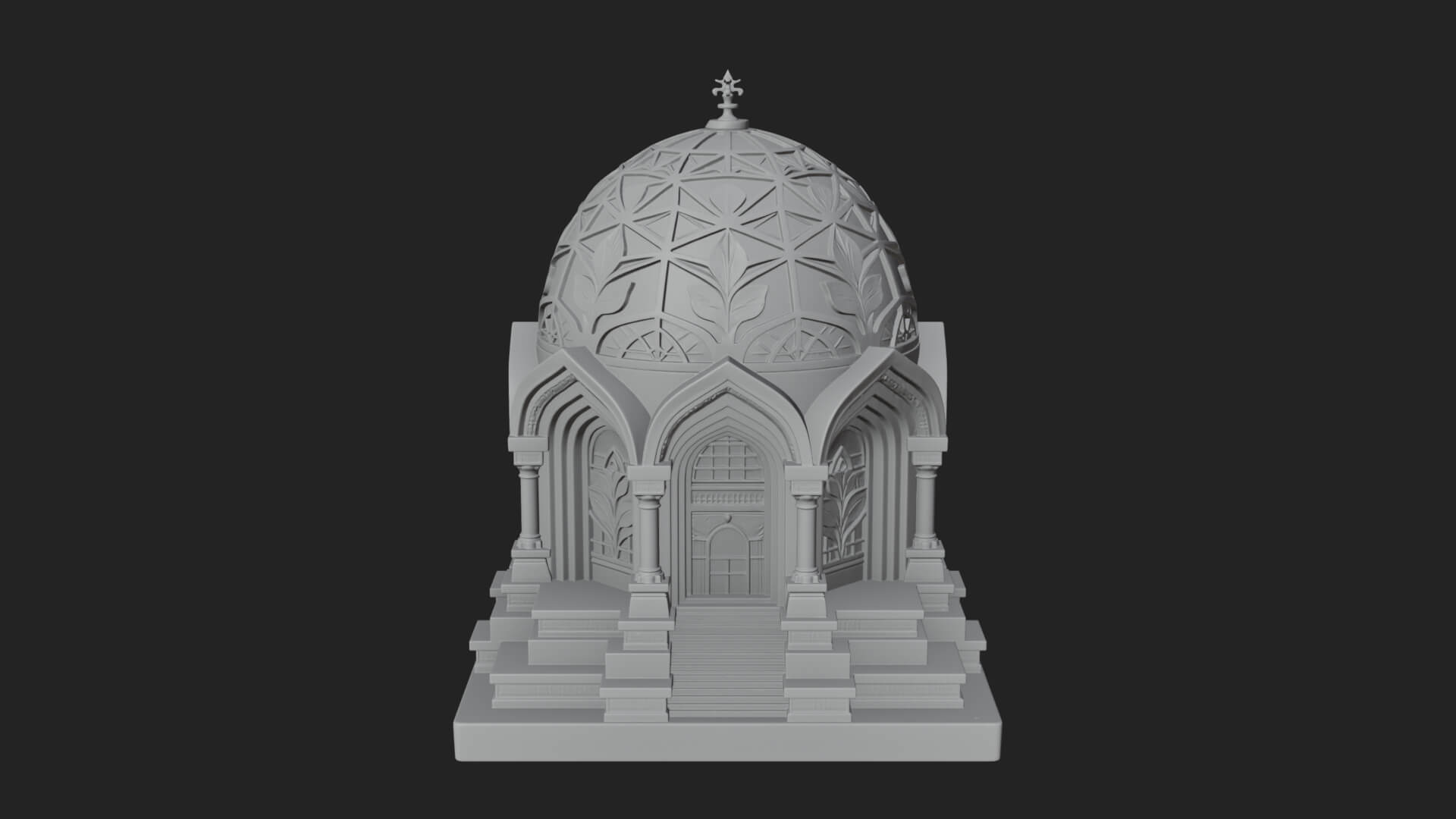 Lattice Dome Shrine Temple Design 3 3D Print Model 3D Model