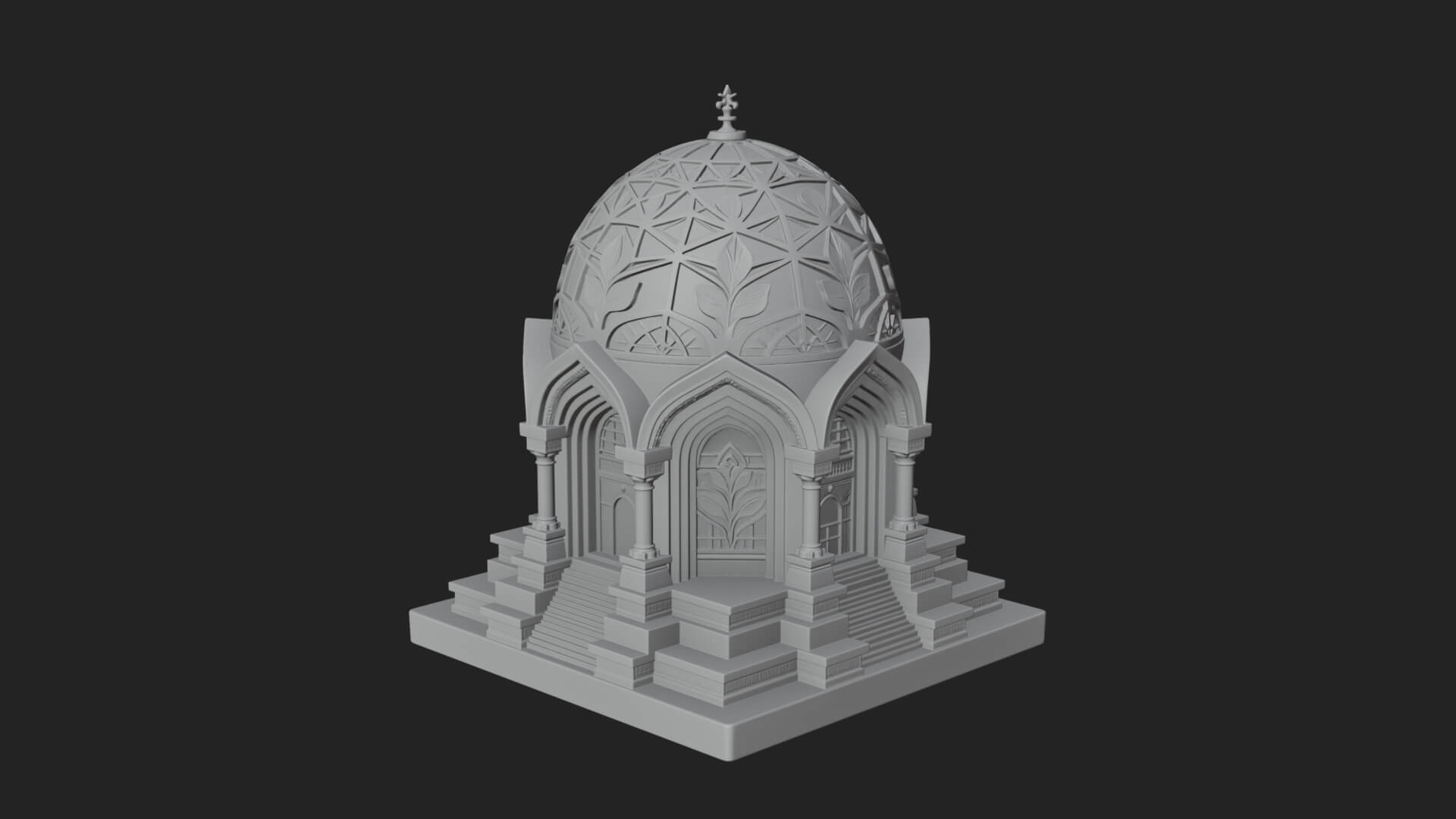 Lattice Dome Shrine Temple Design 3 3D Print Model 3D Model