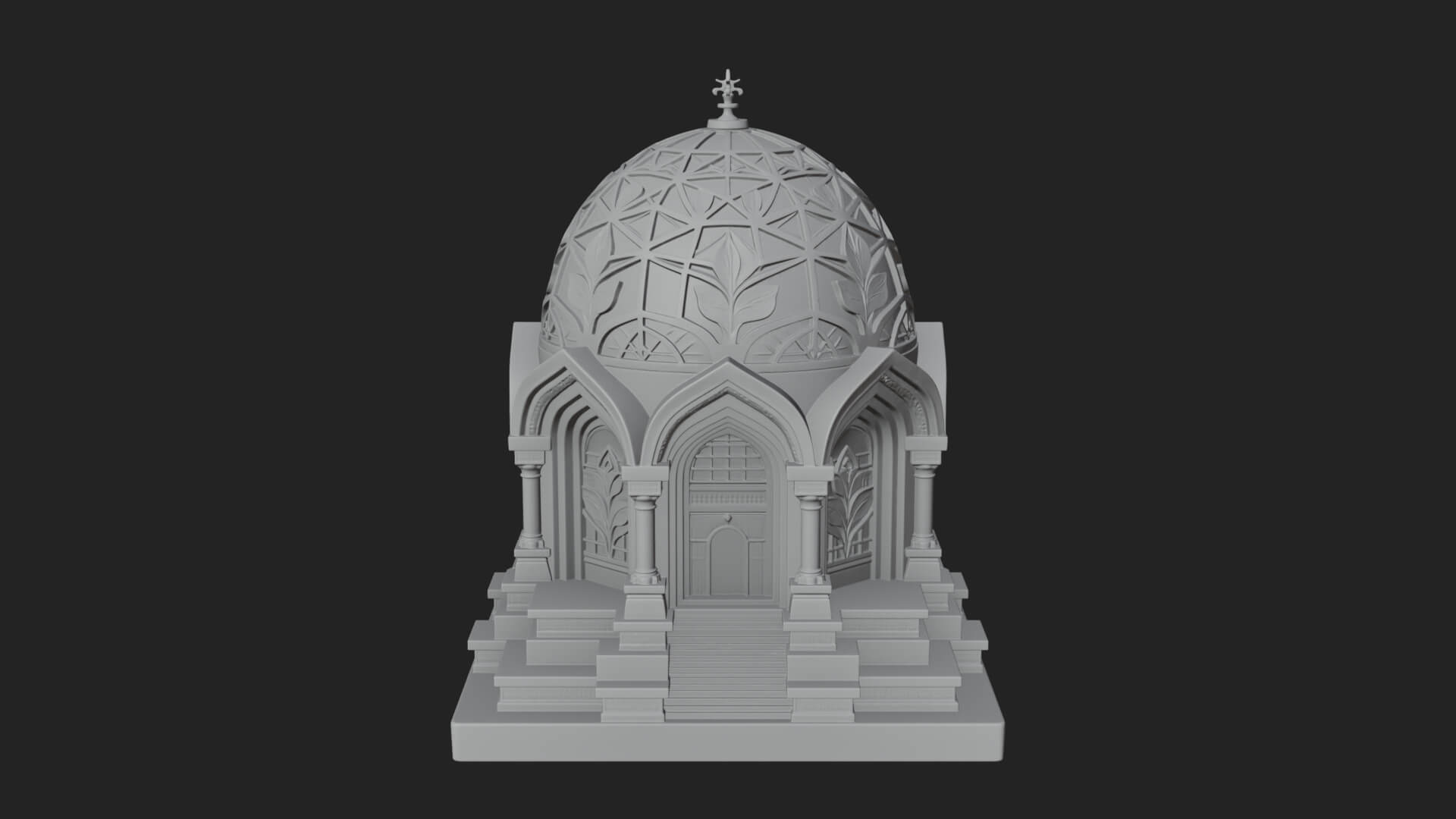 Lattice Dome Shrine Temple Design 3 3D Print Model 3D Model