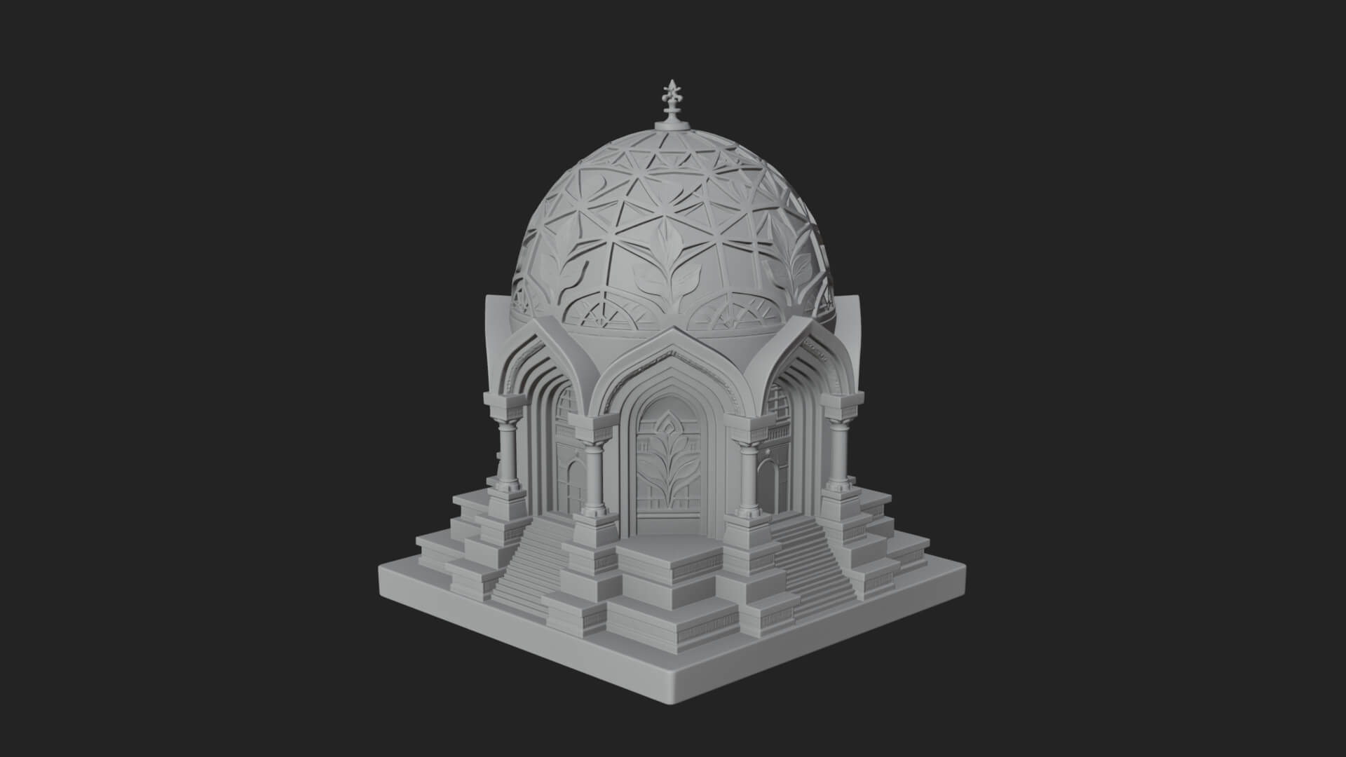 Lattice Dome Shrine Temple Design 3 3D Print Model 3D Model