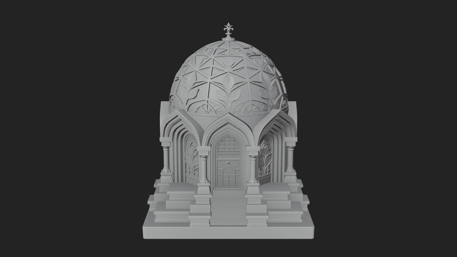Lattice Dome Shrine Temple Design 3 3D Print Model 3D Model