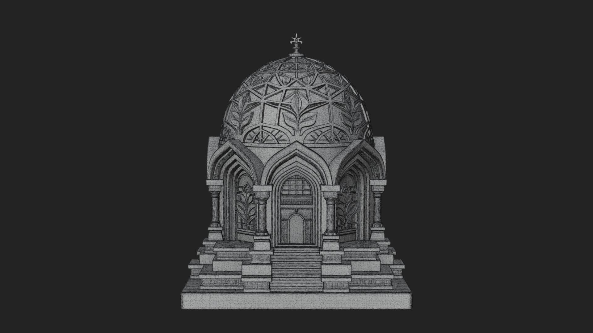 Lattice Dome Shrine Temple Design 3 3D Print Model 3D Model