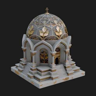 Lattice Dome Shrine Temple Design 3 3D Print Model