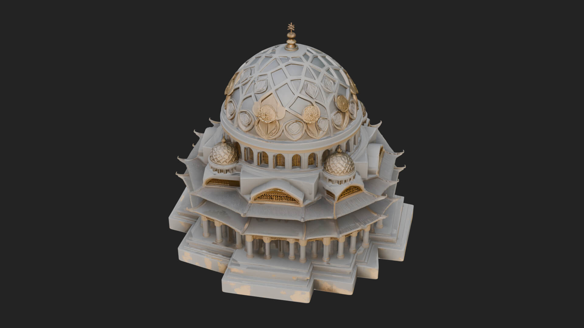 Lattice Dome Shrine Temple Design 4 3D Print Model 3D Model
