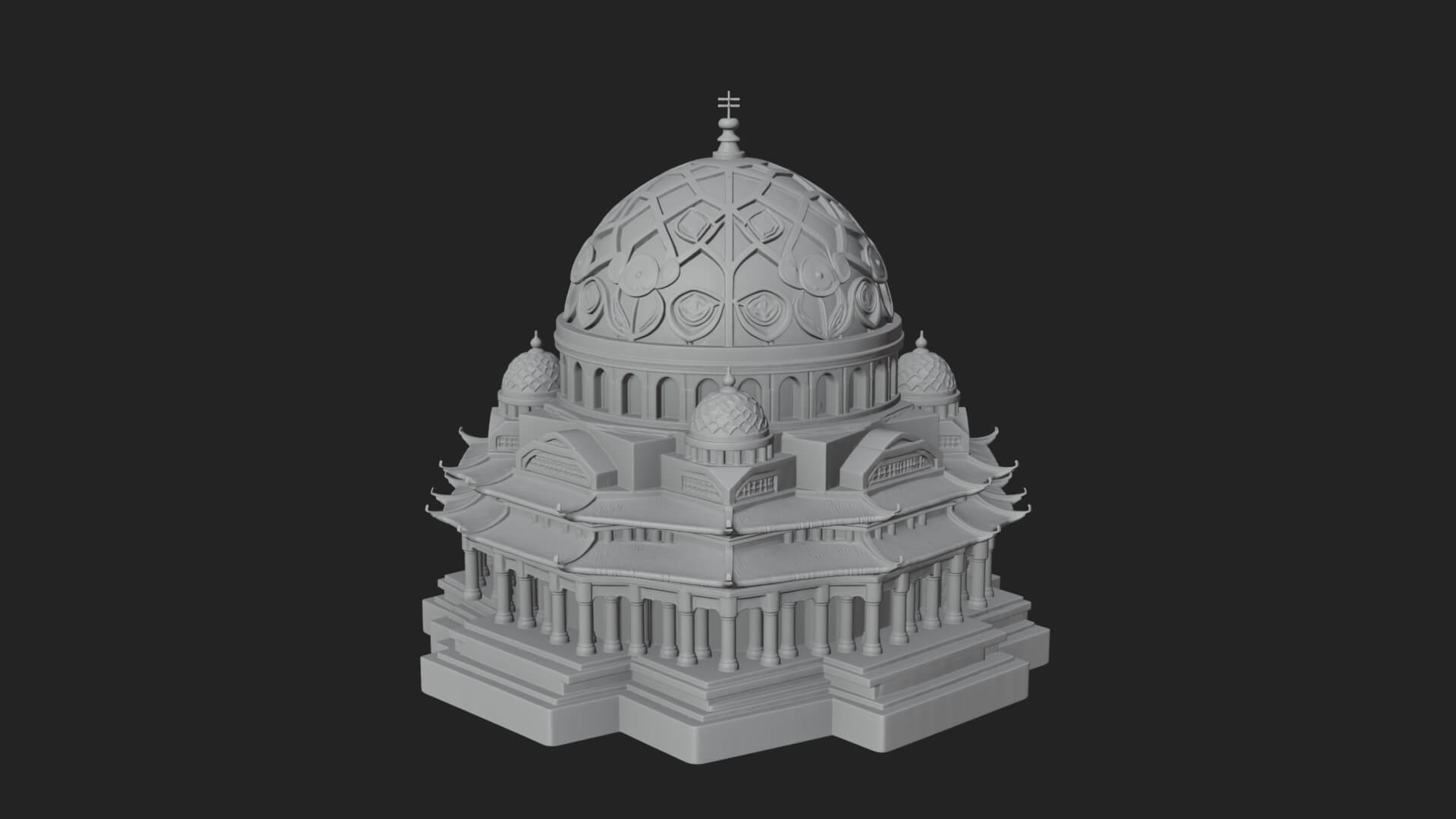 Lattice Dome Shrine Temple Design 4 3D Print Model 3D Model
