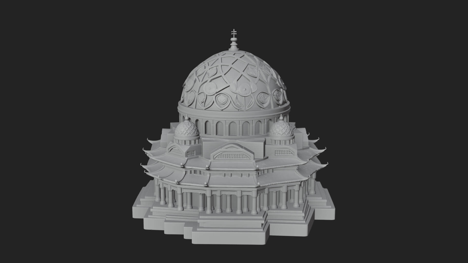 Lattice Dome Shrine Temple Design 4 3D Print Model 3D Model