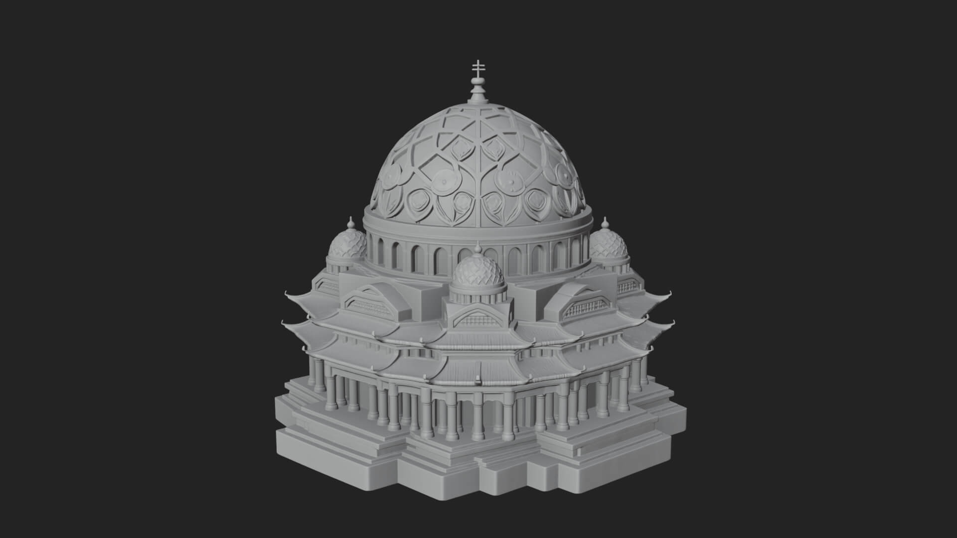 Lattice Dome Shrine Temple Design 4 3D Print Model 3D Model
