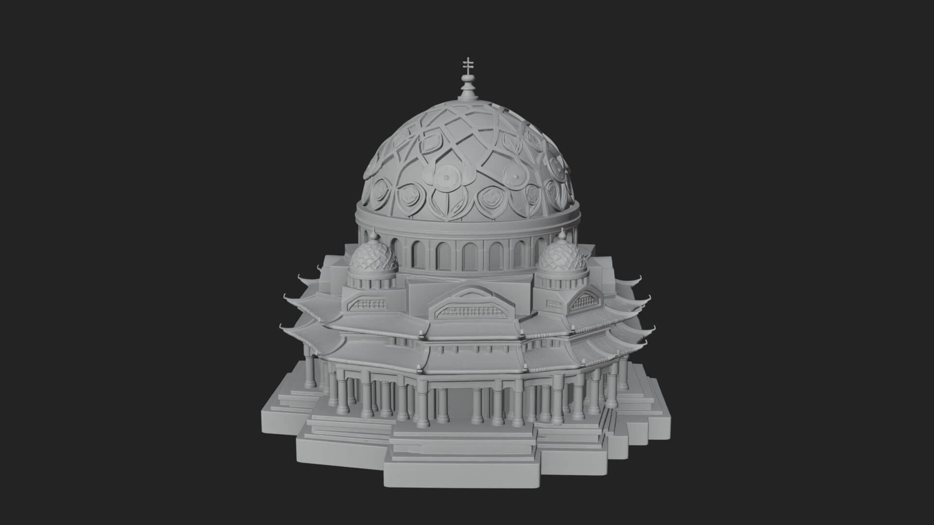 Lattice Dome Shrine Temple Design 4 3D Print Model 3D Model