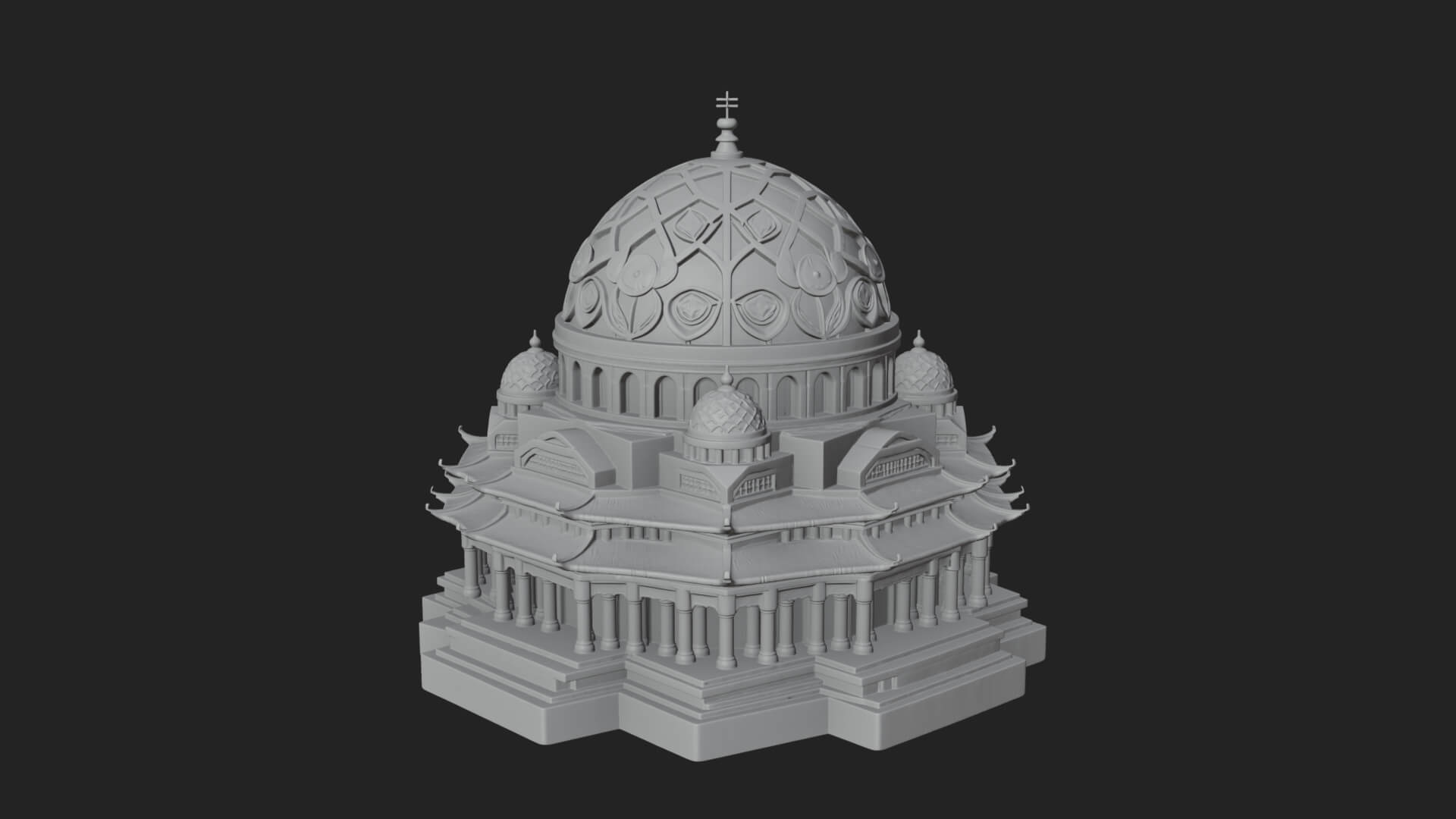 Lattice Dome Shrine Temple Design 4 3D Print Model 3D Model