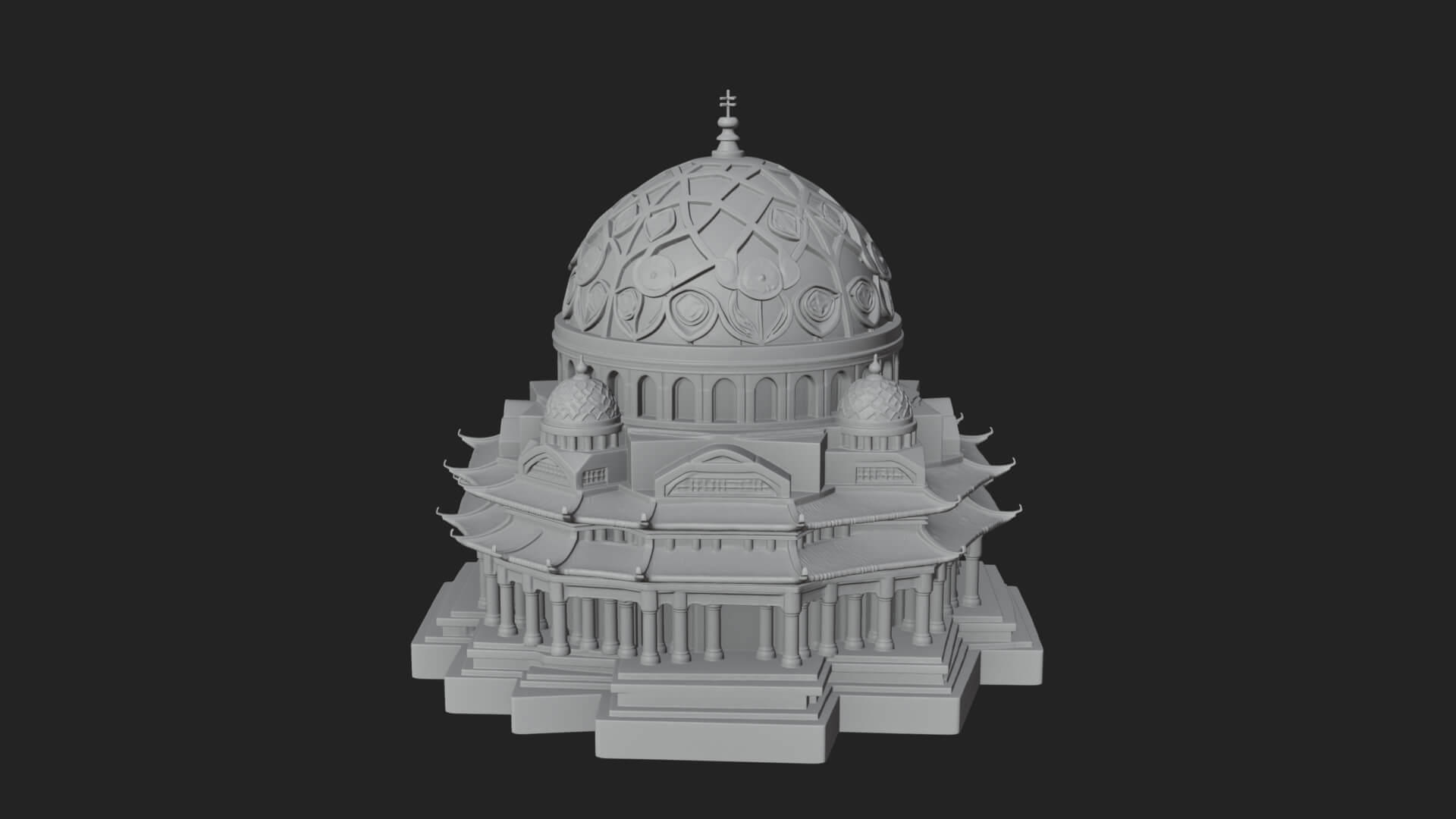 Lattice Dome Shrine Temple Design 4 3D Print Model 3D Model