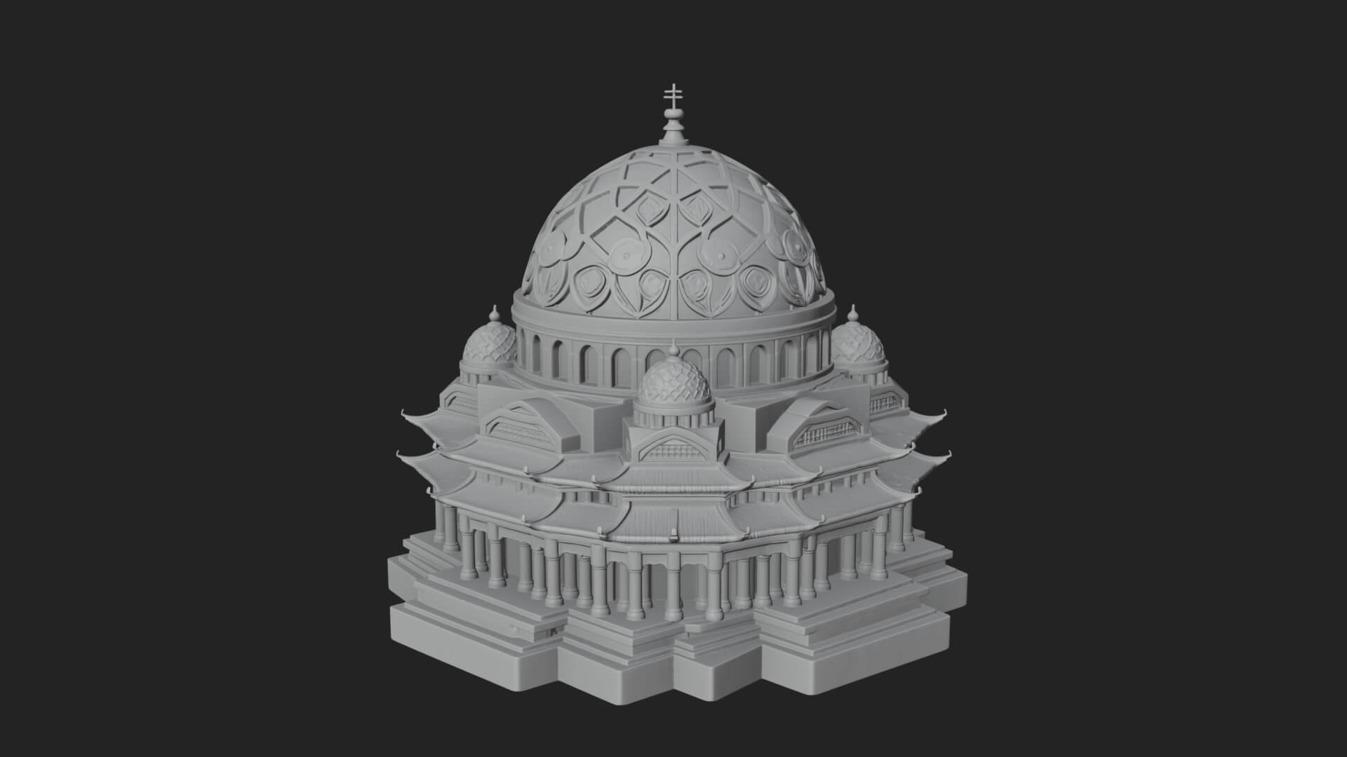 Lattice Dome Shrine Temple Design 4 3D Print Model 3D Model
