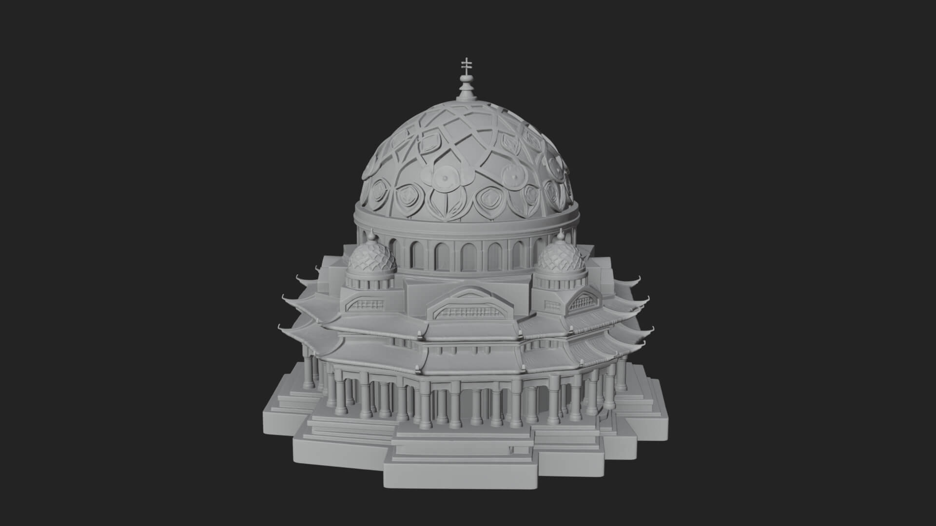 Lattice Dome Shrine Temple Design 4 3D Print Model 3D Model