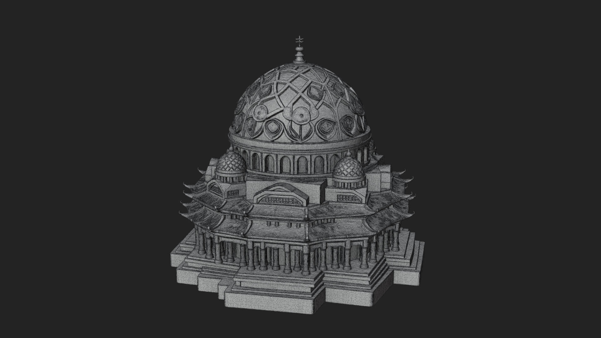 Lattice Dome Shrine Temple Design 4 3D Print Model 3D Model