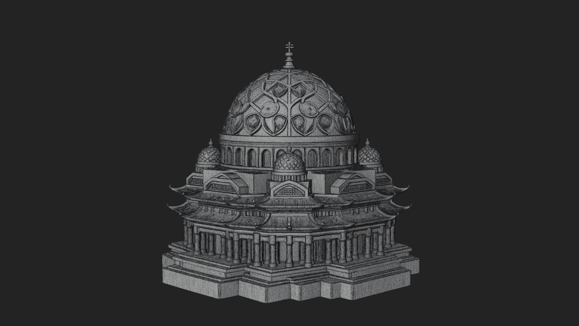 Lattice Dome Shrine Temple Design 4 3D Print Model 3D Model