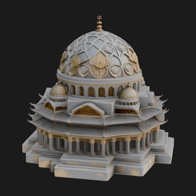 Lattice Dome Shrine Temple Design 4 3D Print Model
