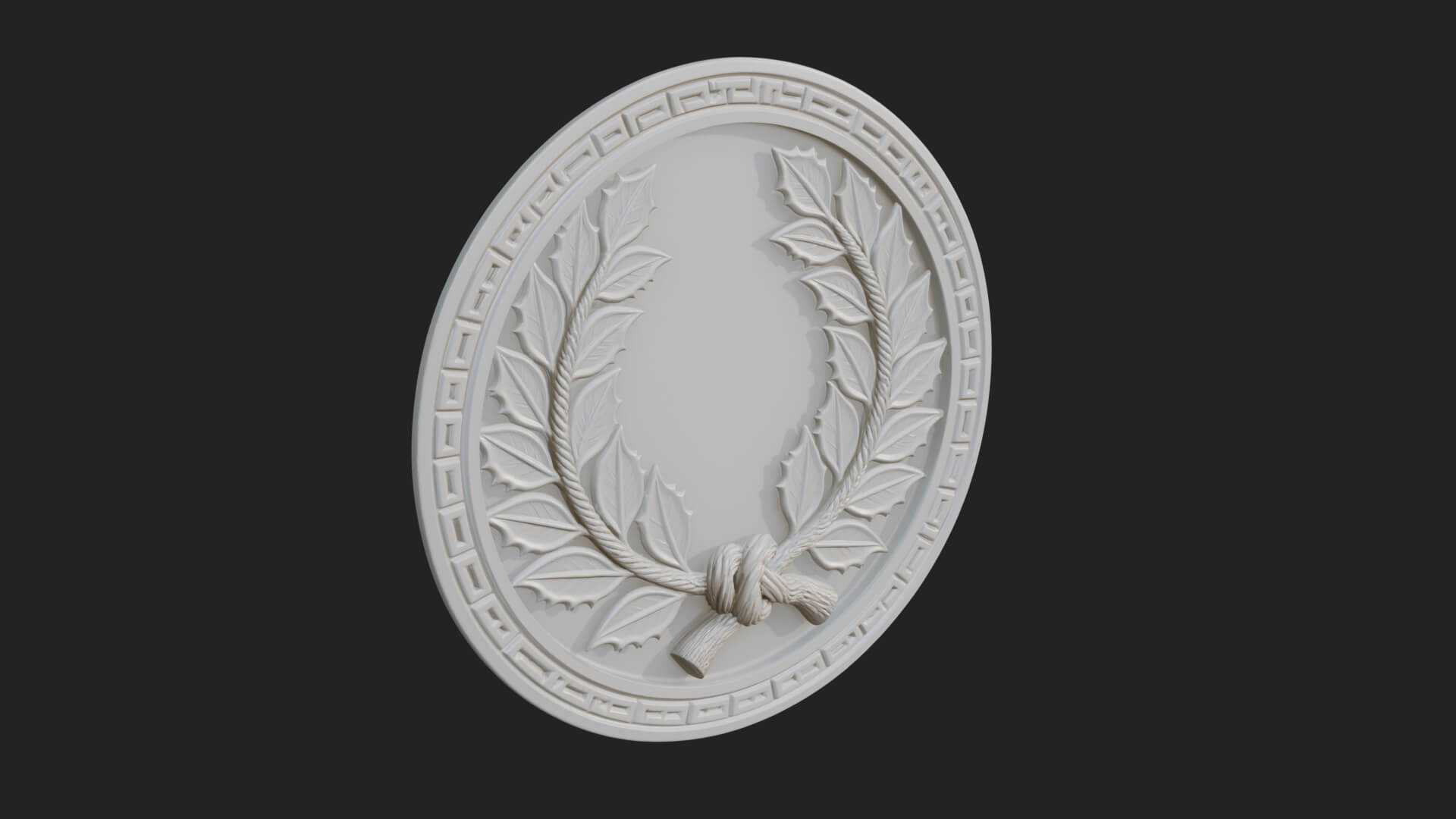 Laurel Wreath Oval Plaque Design 1 3D Print Model 3D Model