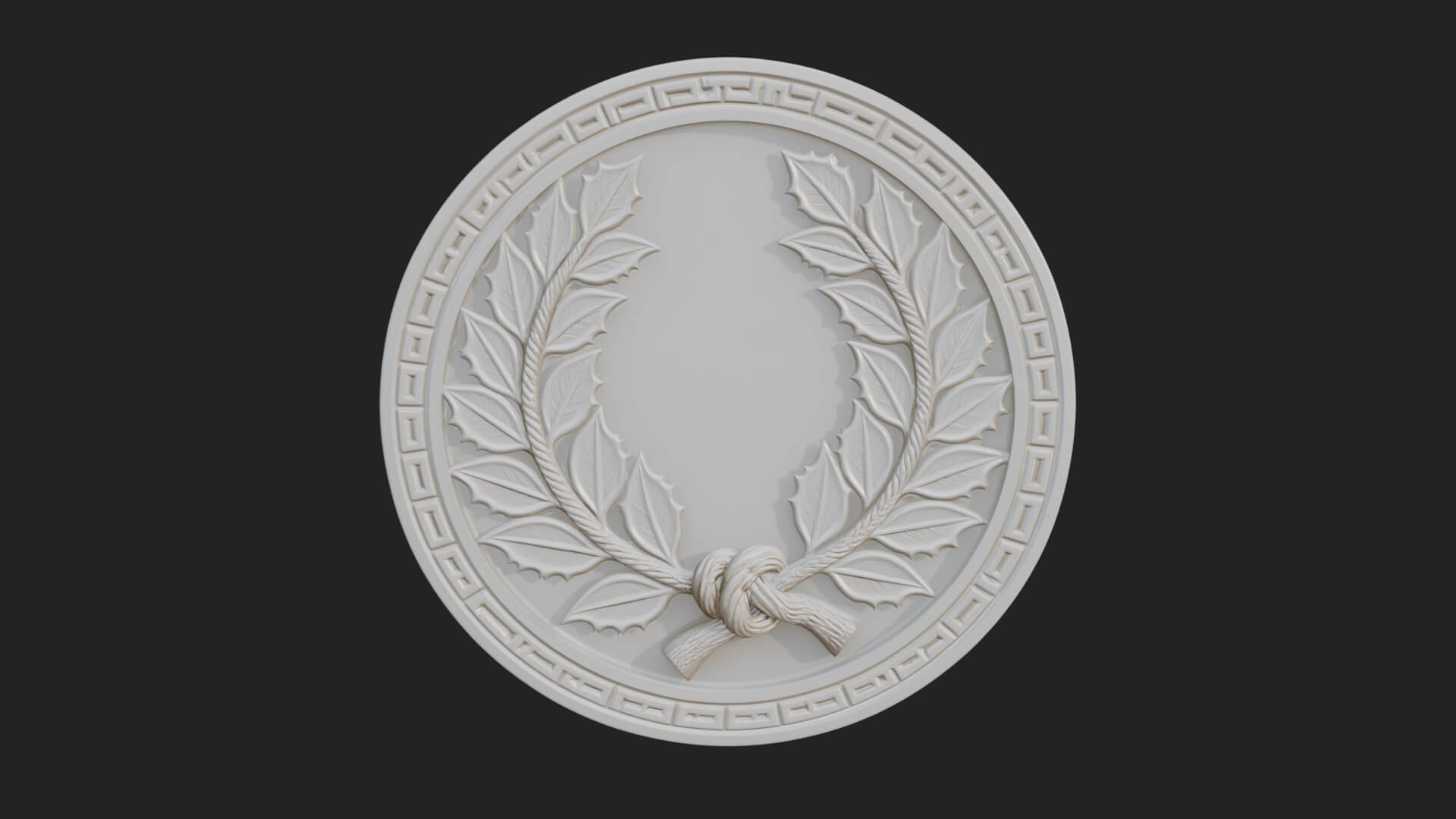 Laurel Wreath Oval Plaque Design 1 3D Print Model 3D Model