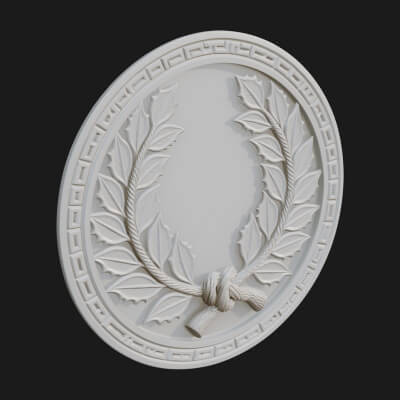 Laurel Wreath Oval Plaque Design 1 3D Print Model