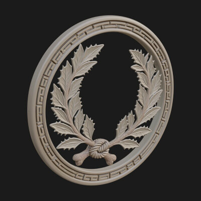 Laurel Wreath Oval Plaque Design 2 3D Print Model