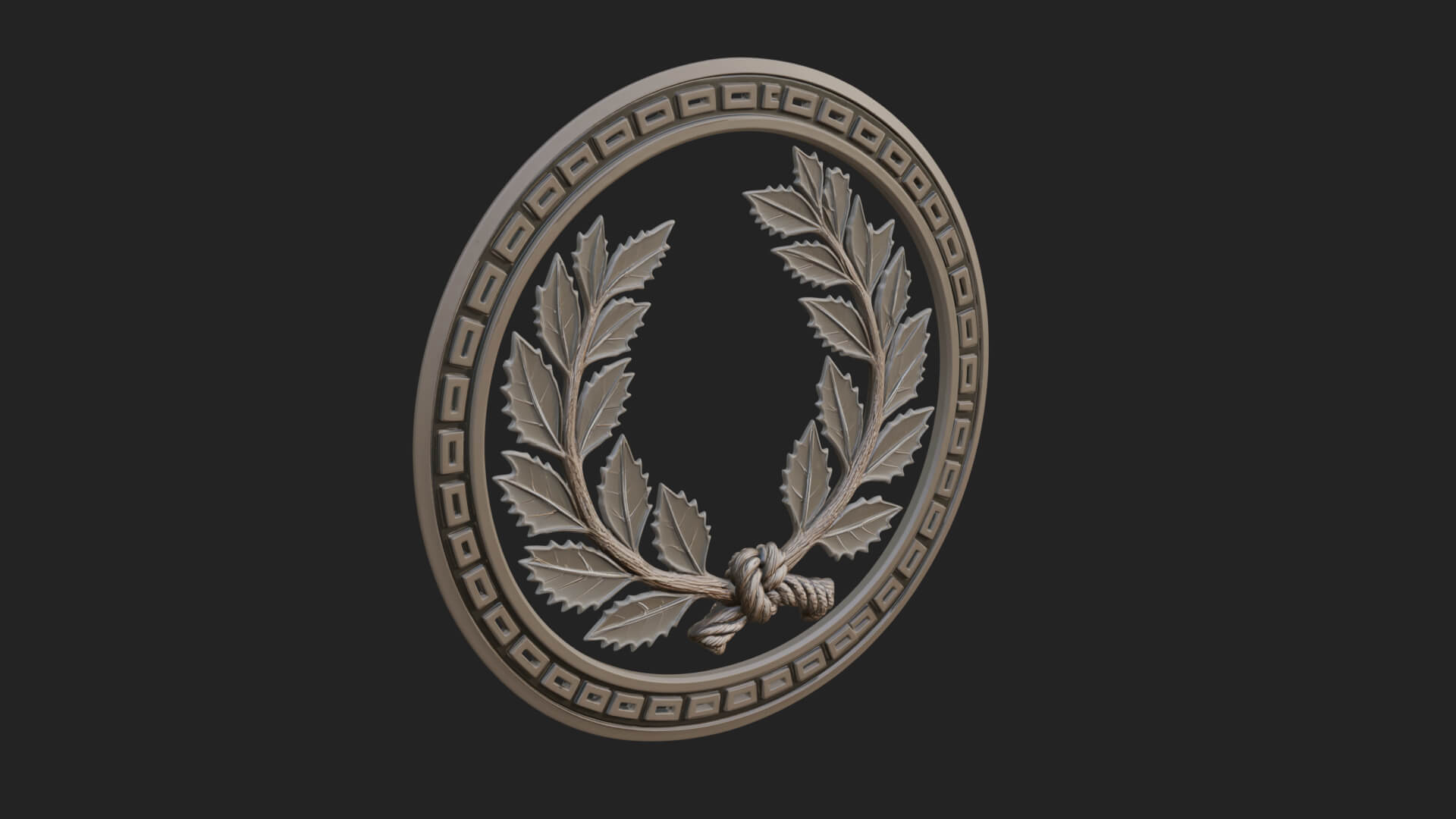 Laurel Wreath Oval Plaque Design 3 3D Print Model 3D Model